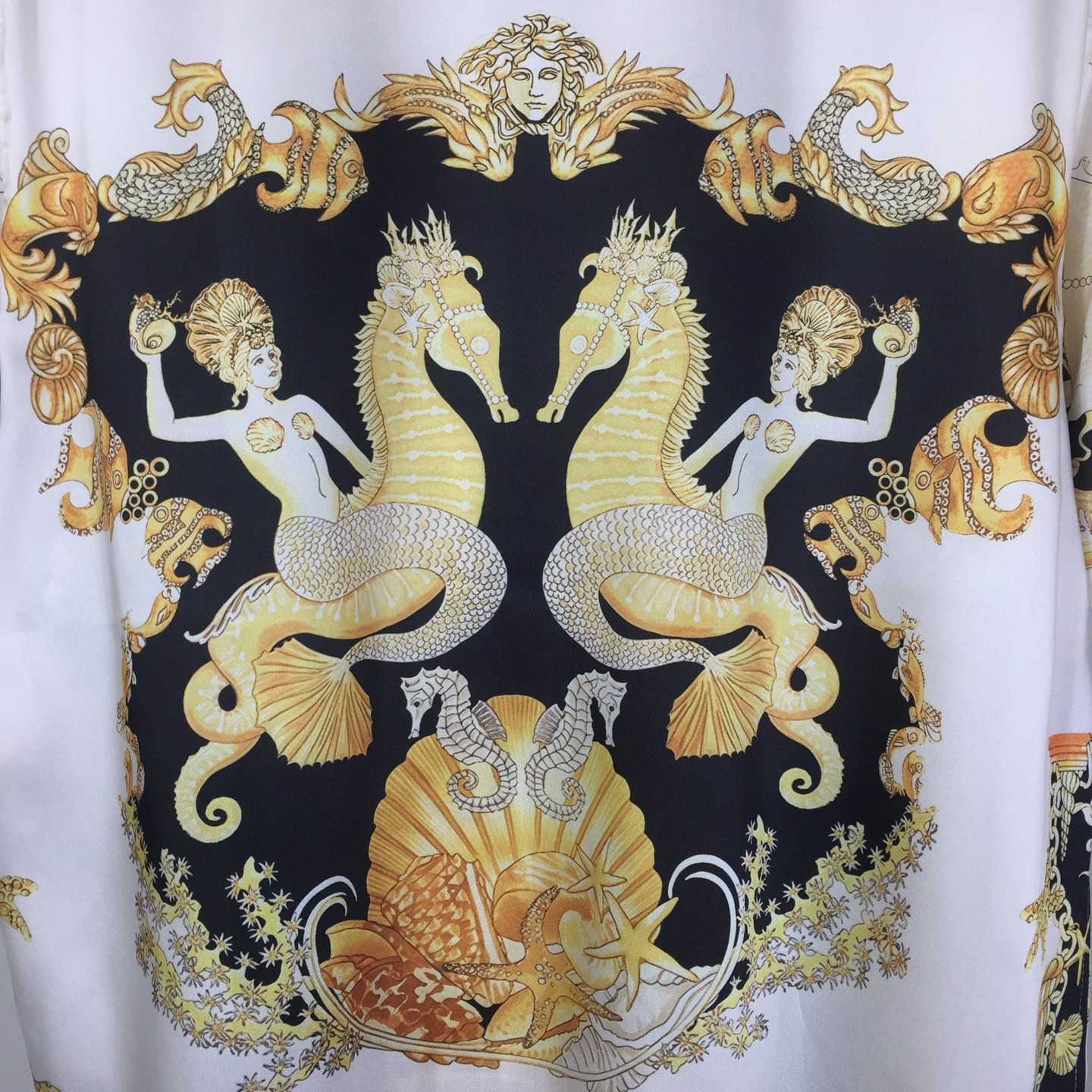 Versace Coral Theatre Silk Shirt - DesignerGu