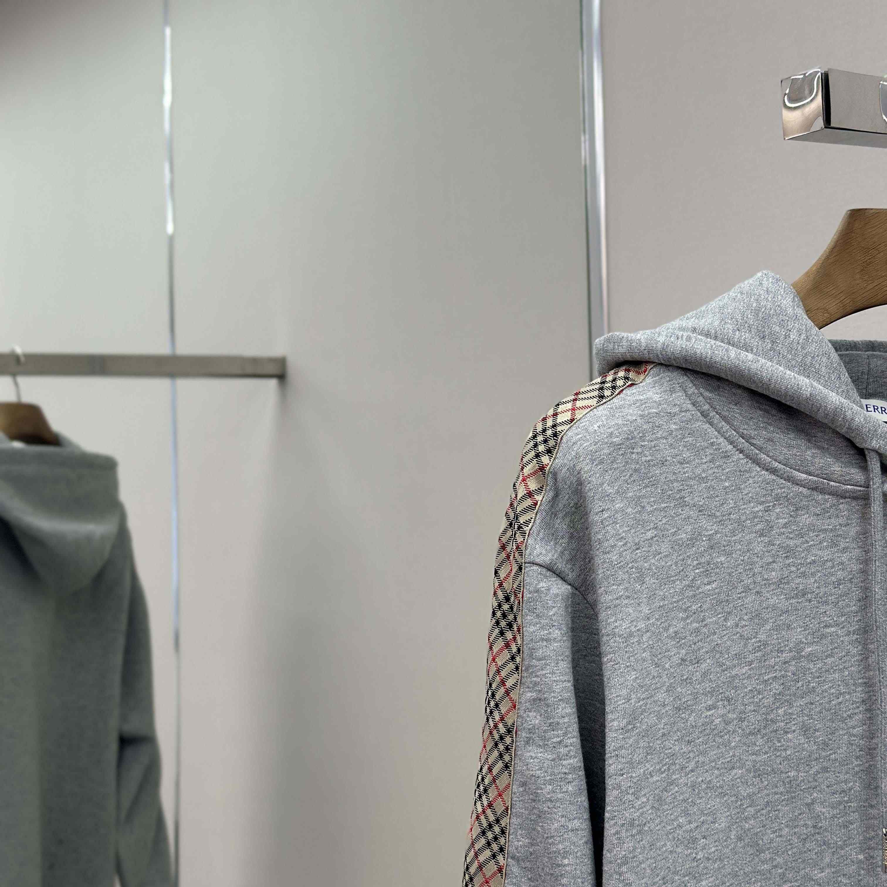 Burberry Check Trim Cotton Hoodie - DesignerGu