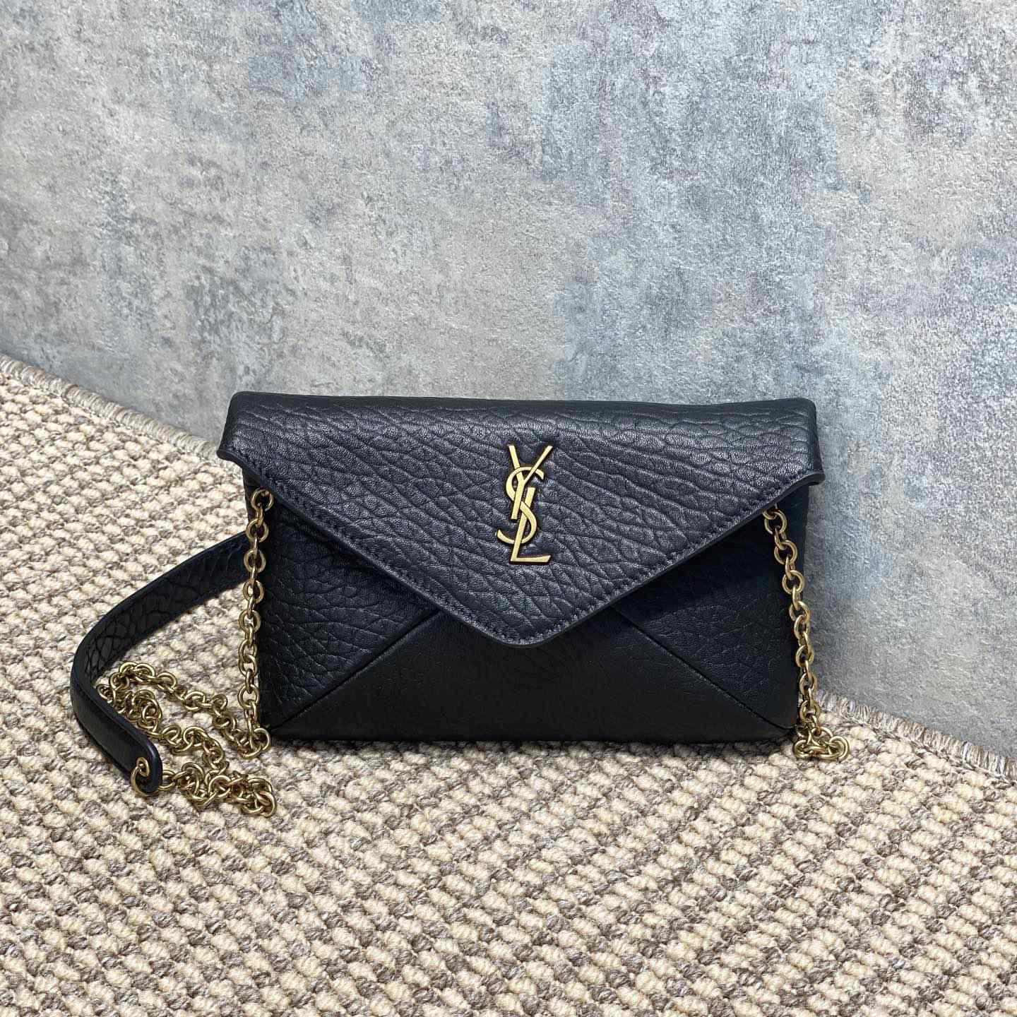 Saint Laurent Cassandre Chain Pouch In Lambskin - DesignerGu