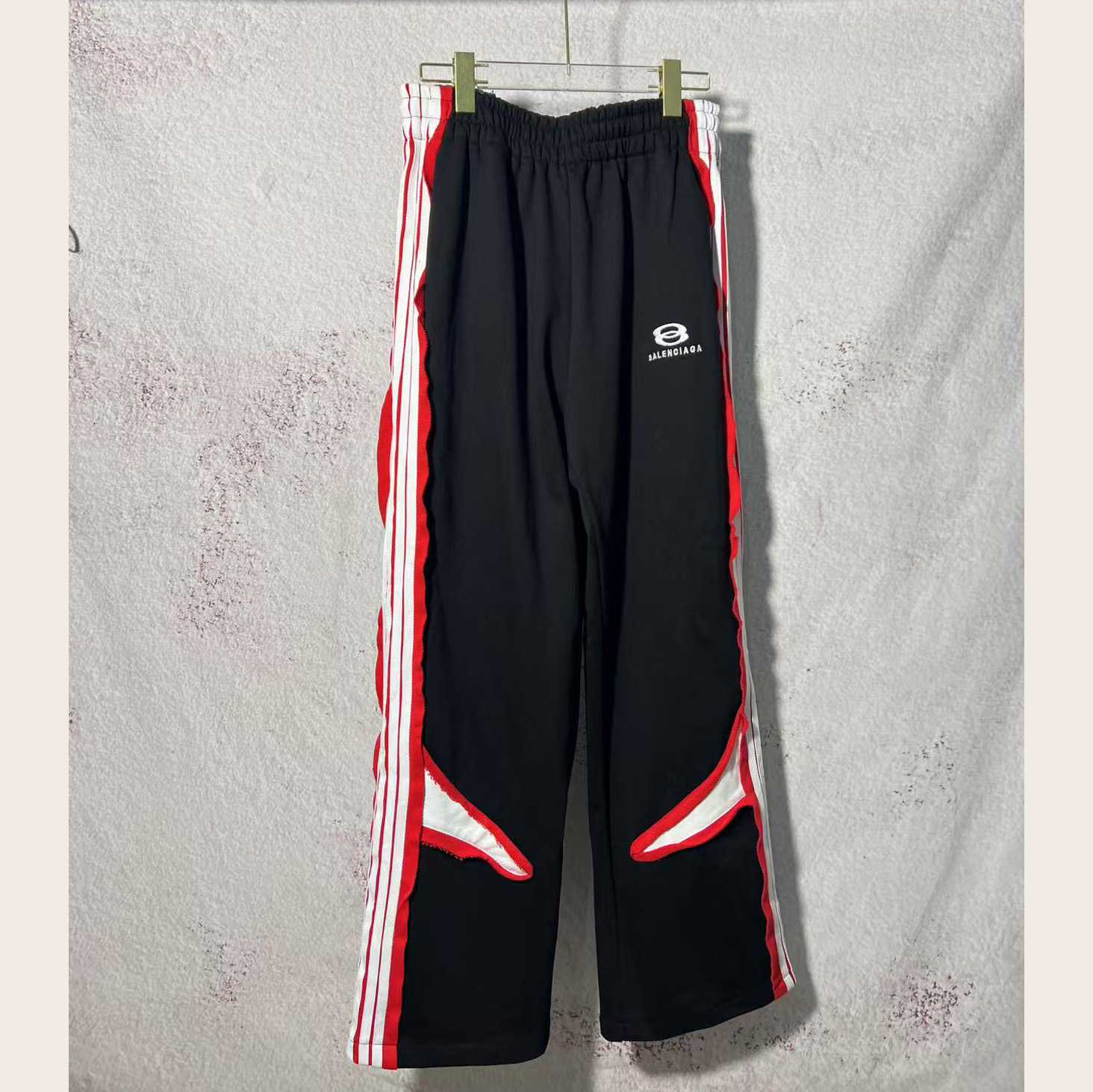 Balenciaga Cut-Up Oversized Sweatpants In Faded Black And White Dry Fleece - DesignerGu
