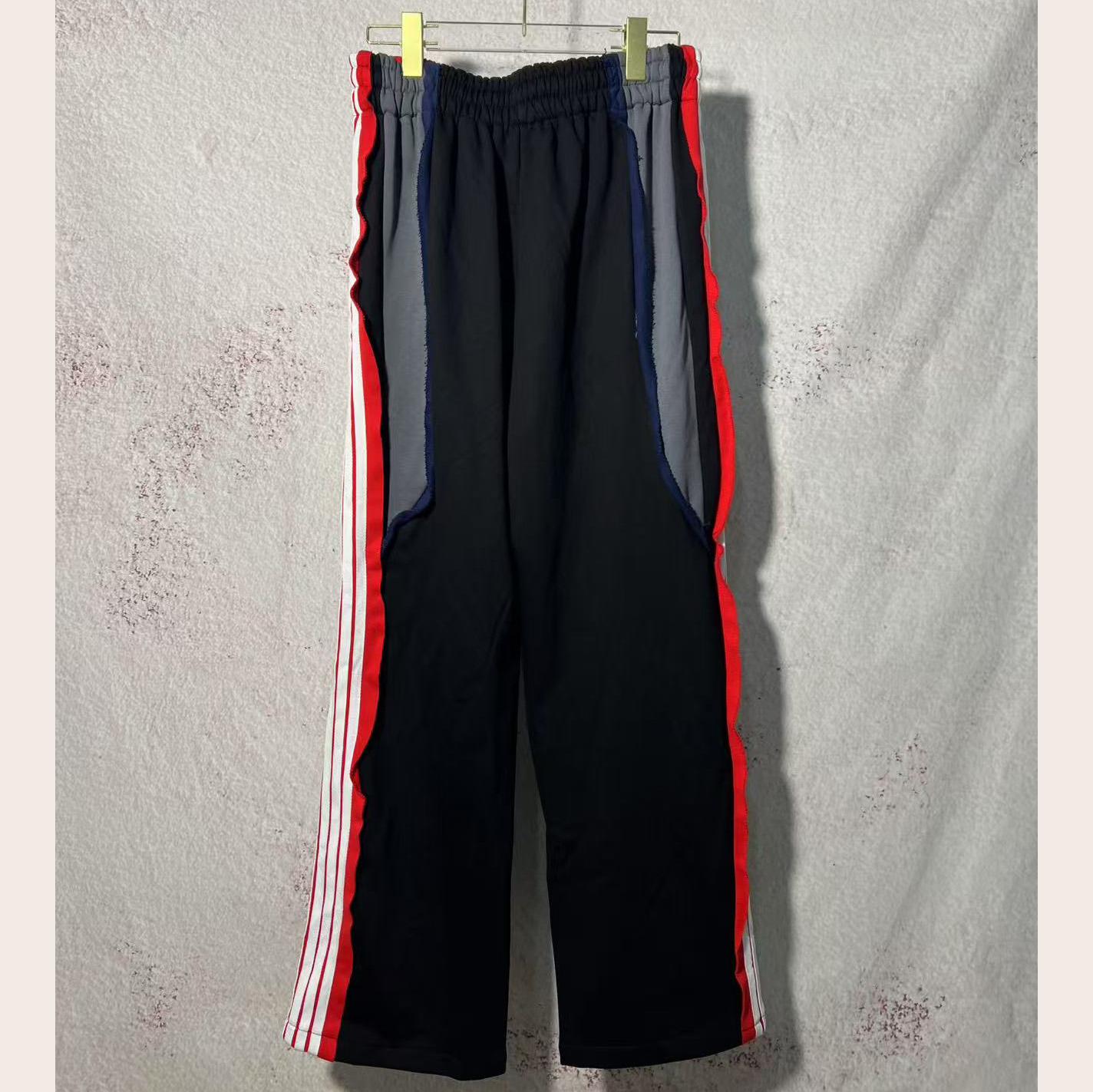 Balenciaga Cut-Up Oversized Sweatpants In Faded Black And White Dry Fleece - DesignerGu