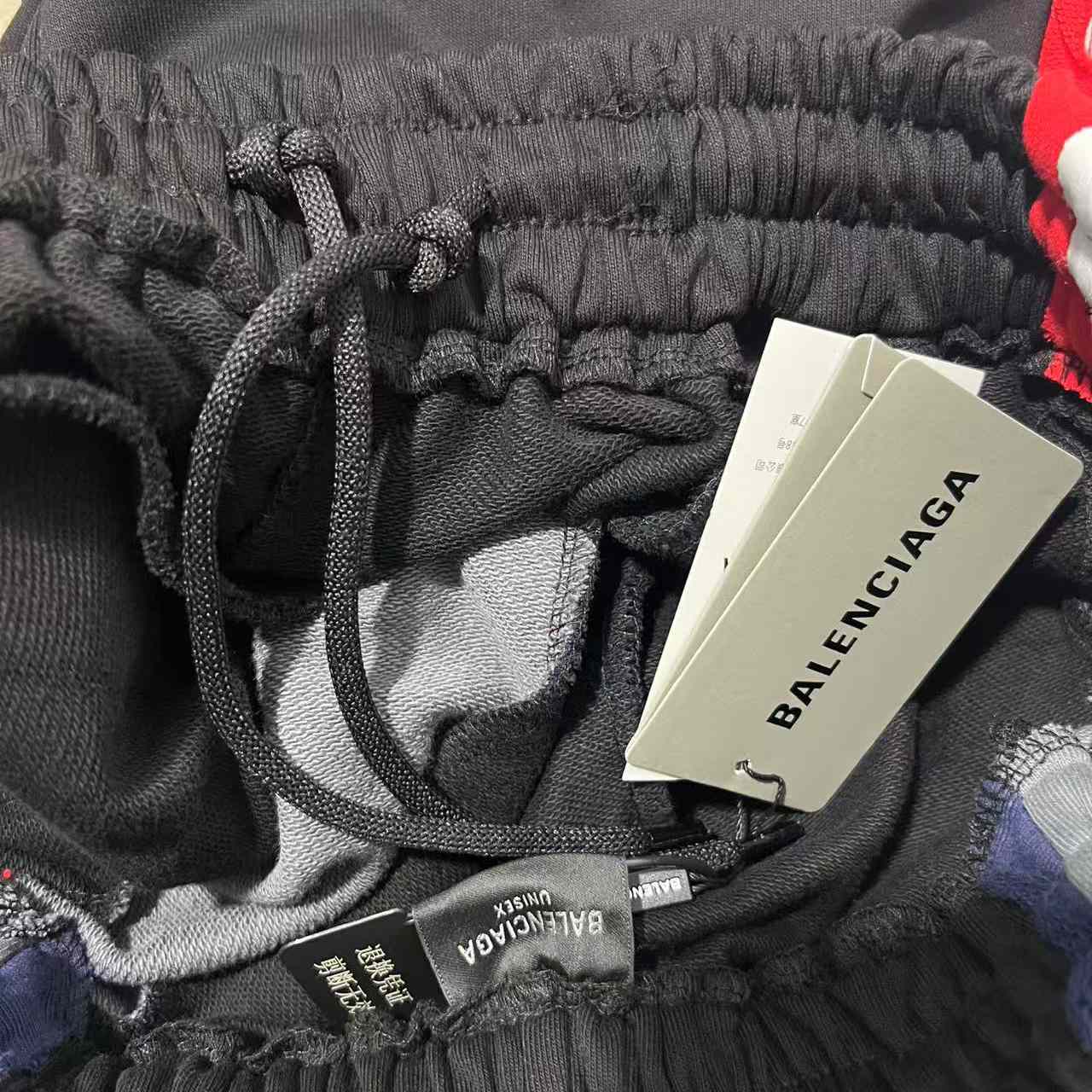Balenciaga Cut-Up Oversized Sweatpants In Faded Black And White Dry Fleece - DesignerGu
