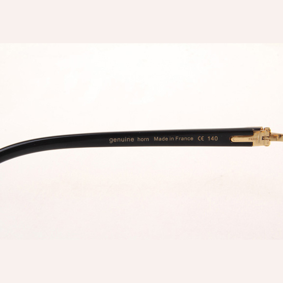 Cartier CT_3524012 Diamond White Mix Black Buffalo Eyeglasses In Gold - DesignerGu