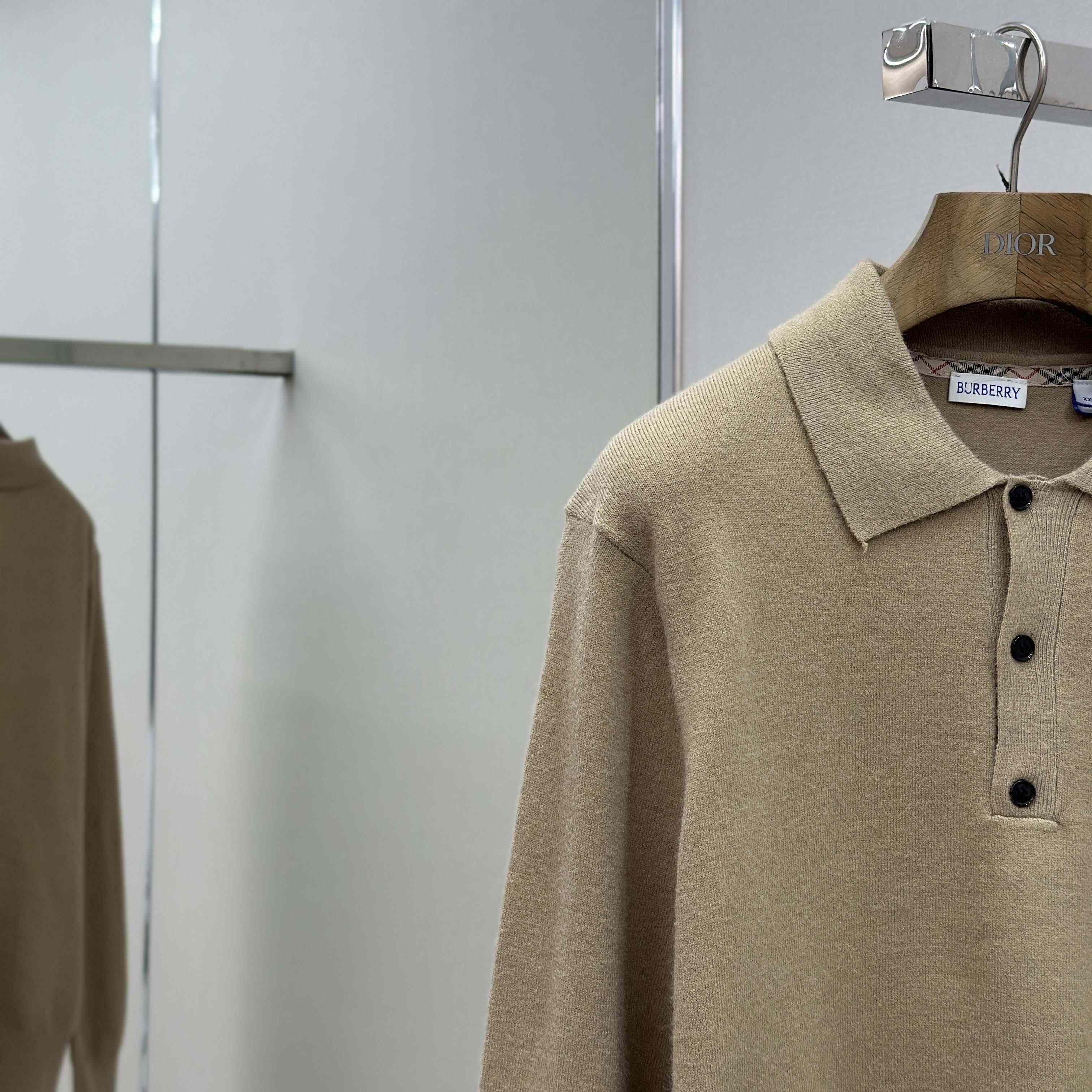 Burberry Long-sleeve Cashmere Blend Polo Shirt - DesignerGu