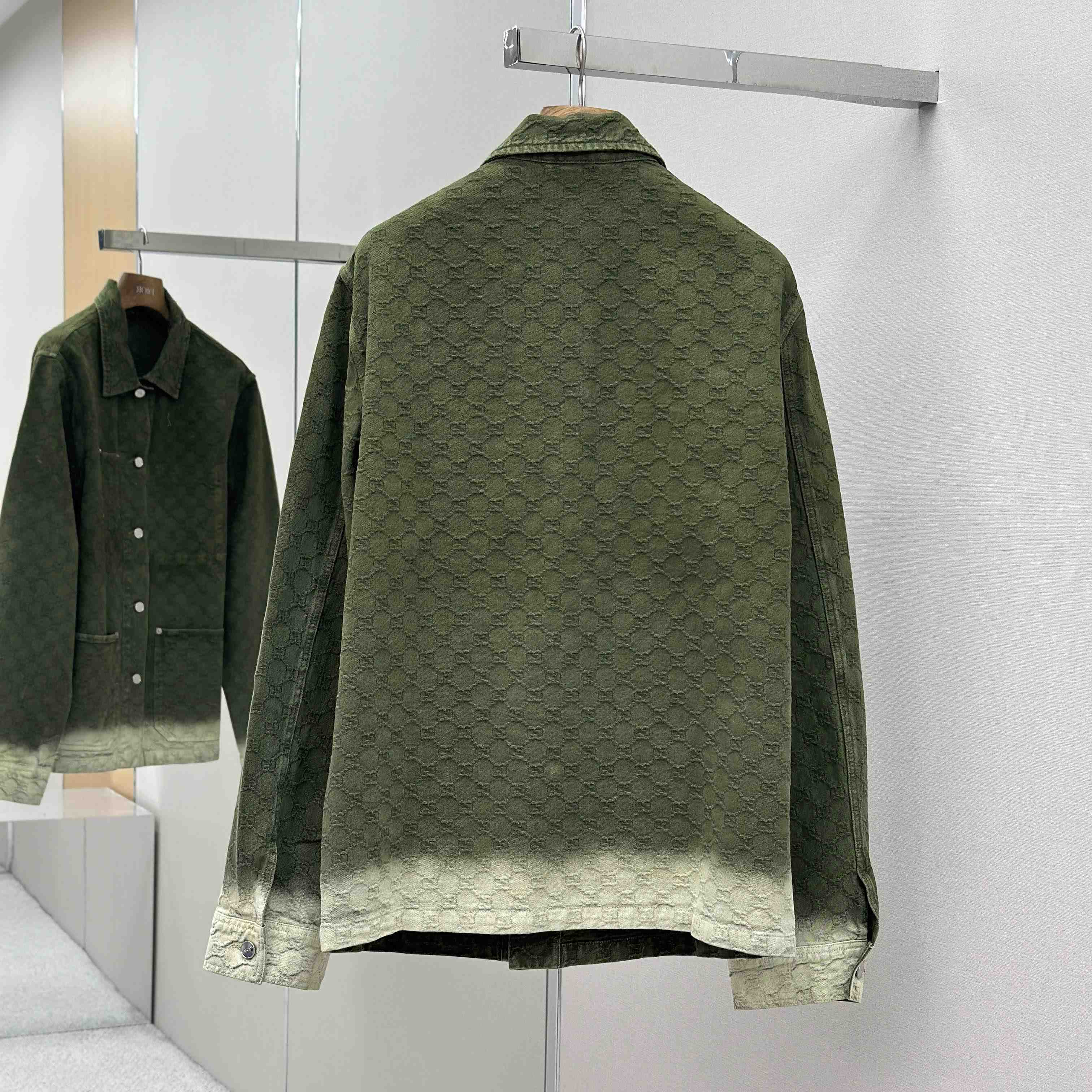 Gucci Bleached GG Cotton Denim Jacquard Shirt - DesignerGu