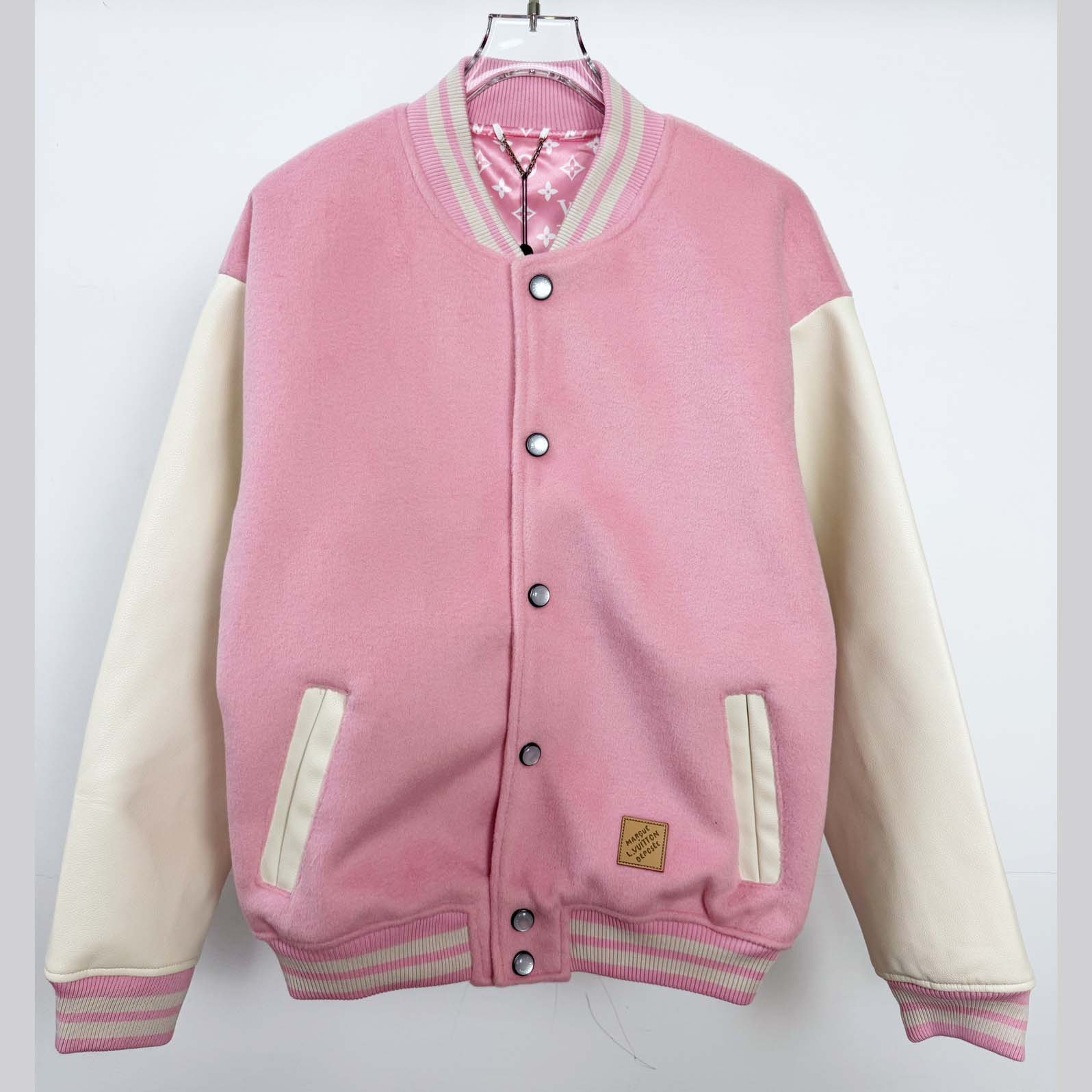 Louis Vuitton Signature Leather Varsity Jacket   1AILZ2 Louis Vuitton Signature Leather Varsity Jacket   1AILZ2 - DesignerGu