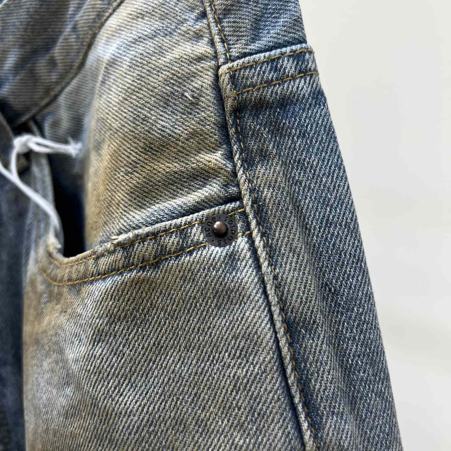 Acne Studios Mud Distressed Micro Flared Baggy Pants - DesignerGu