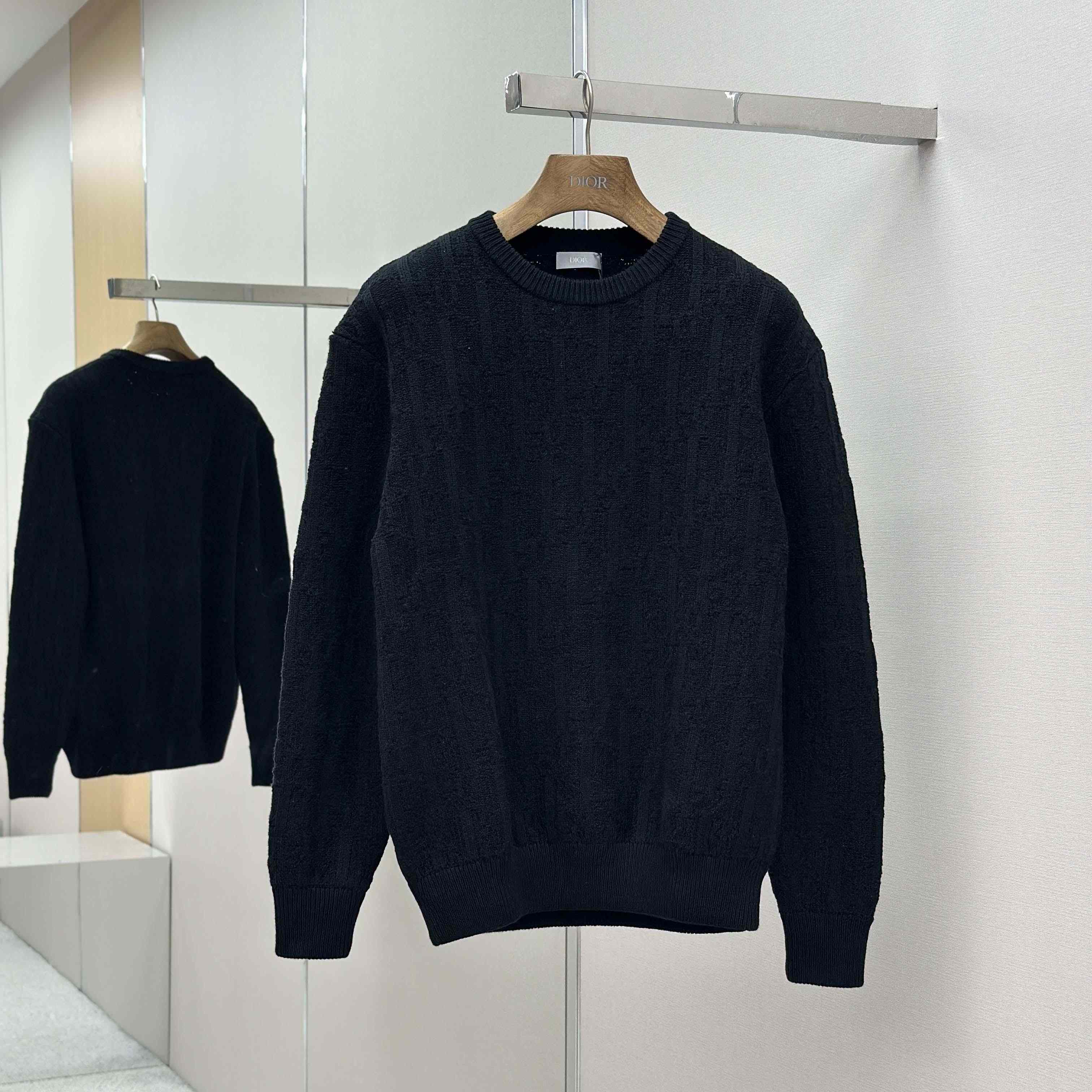 Dior Oblique Sweater Black Cotton-Blend Jacquard - DesignerGu