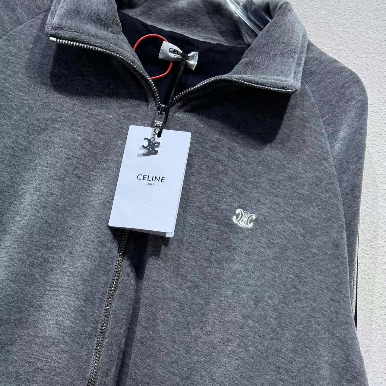 Celine Tracksuit Jacket In Velvet Cotton - DesignerGu