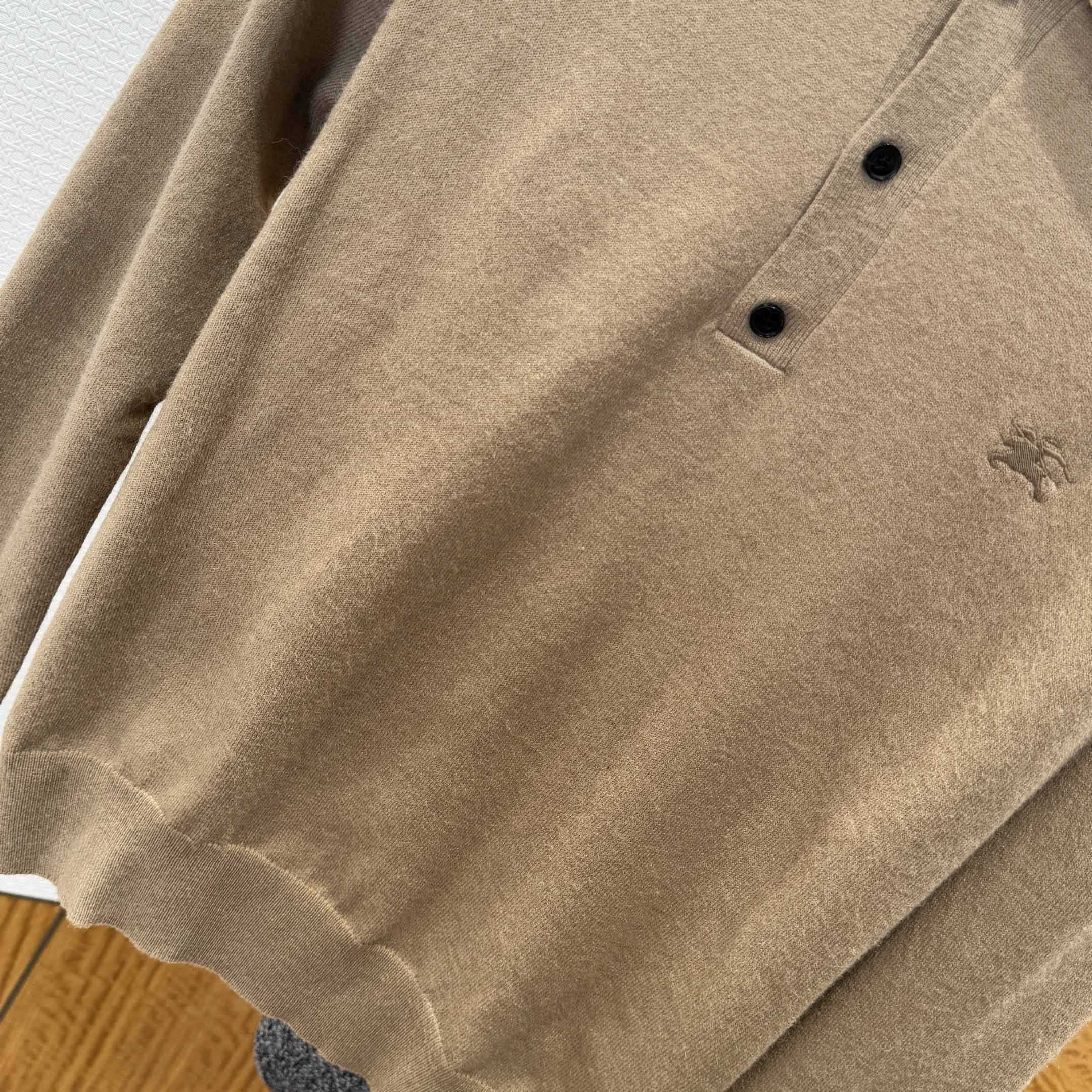 Burberry Long-sleeve Cashmere Blend Polo Shirt - DesignerGu
