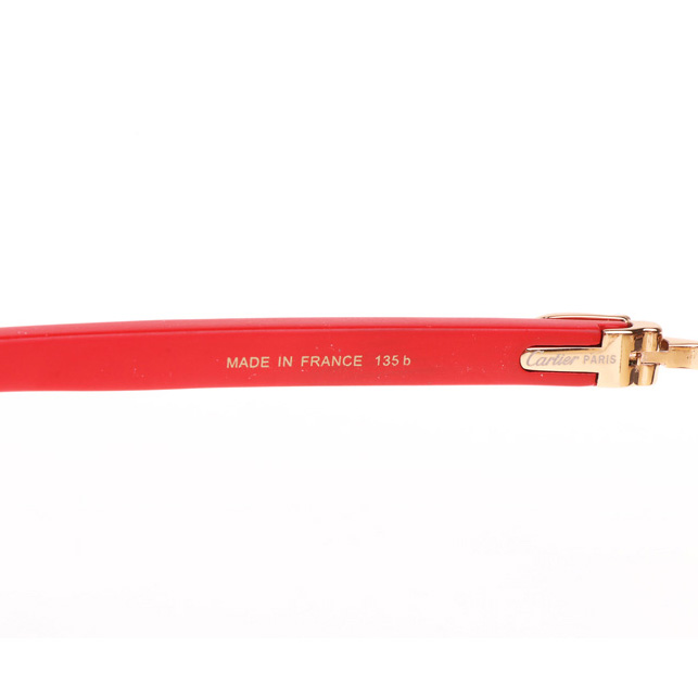 Cartier CT_3524012 Red Wood Sunglasses In Gold Brown - DesignerGu