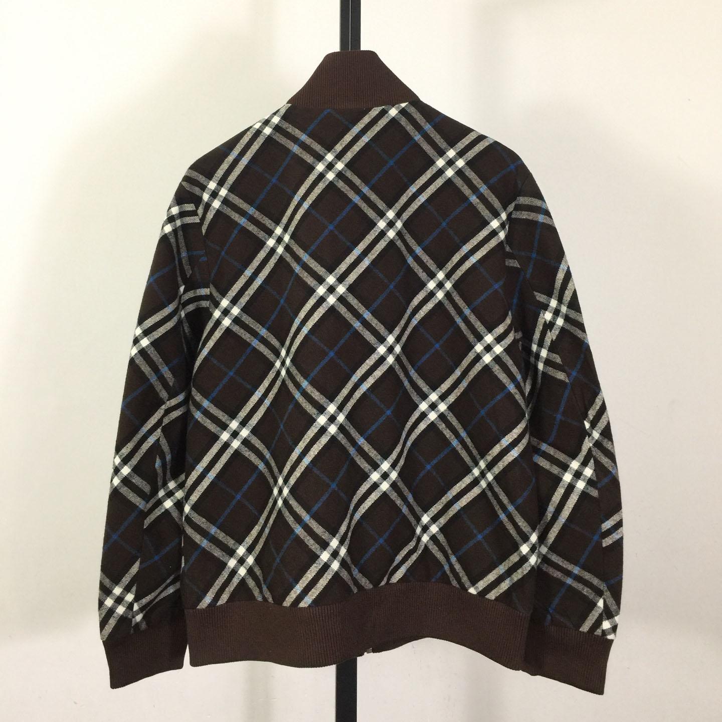 Burberry Check Wool Cashmere Bomber Jacket - DesignerGu
