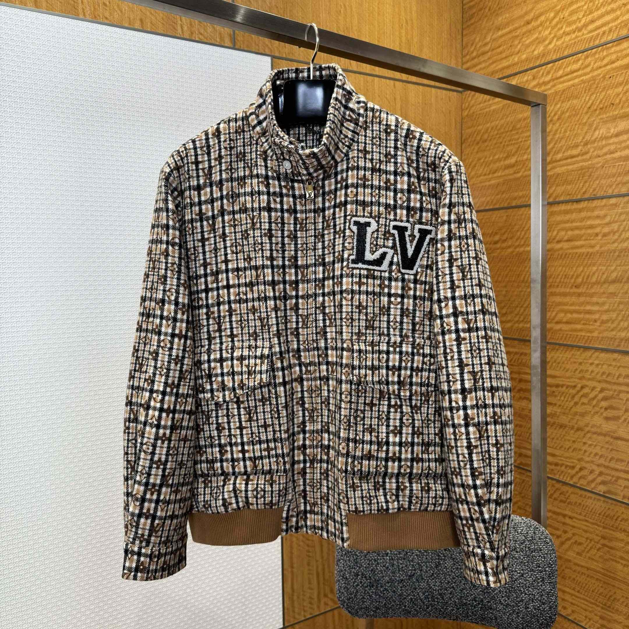 Louis Vuitton Monogram Wool Harrington Blouson   1AGIP7 Louis Vuitton Monogram Wool Harrington Blouson   1AGIP7 - DesignerGu
