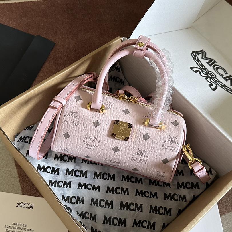 MCM Ella Boston Bag In Visetos  （18x10x8cm） - DesignerGu