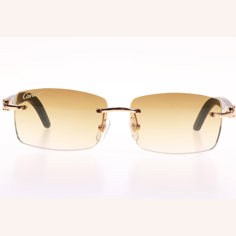 Cartier CT_3524012 Green Wood Sunglasses In Gold Brown - DesignerGu