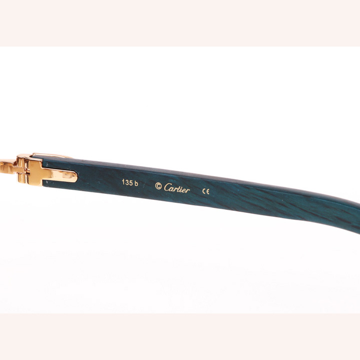 Cartier CT_3524012 Green Wood Sunglasses In Gold Brown - DesignerGu