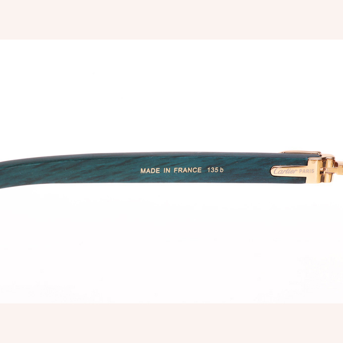 Cartier CT_3524012 Green Wood Sunglasses In Gold Brown - DesignerGu