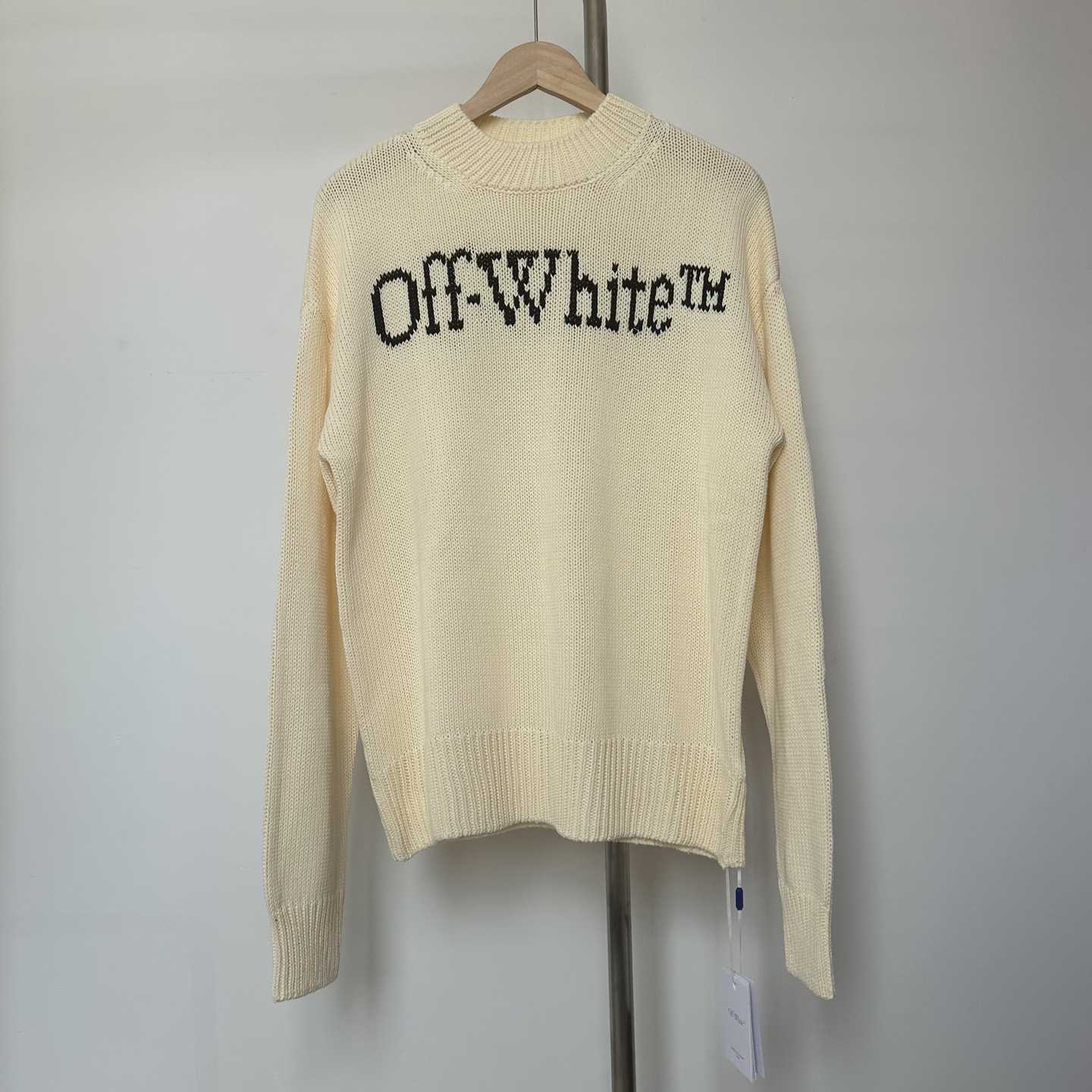 Off White Big Bookish Chunky Knit Crewn Creme Brul Off White Big Bookish Chunky Knit Crewn Creme Brul - DesignerGu