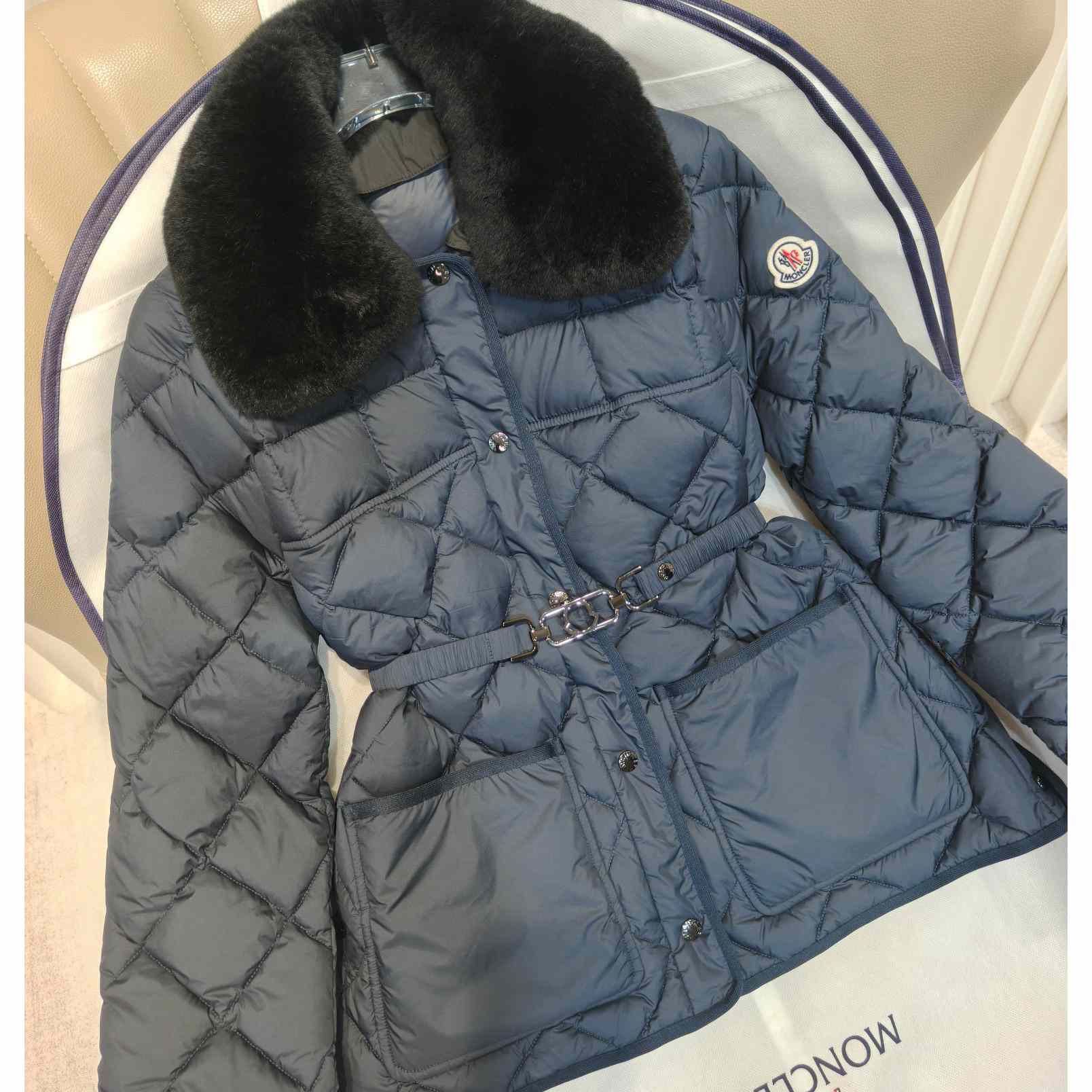 Moncler Cygne Faux Fur-Trimmed Short Down Jacket - DesignerGu