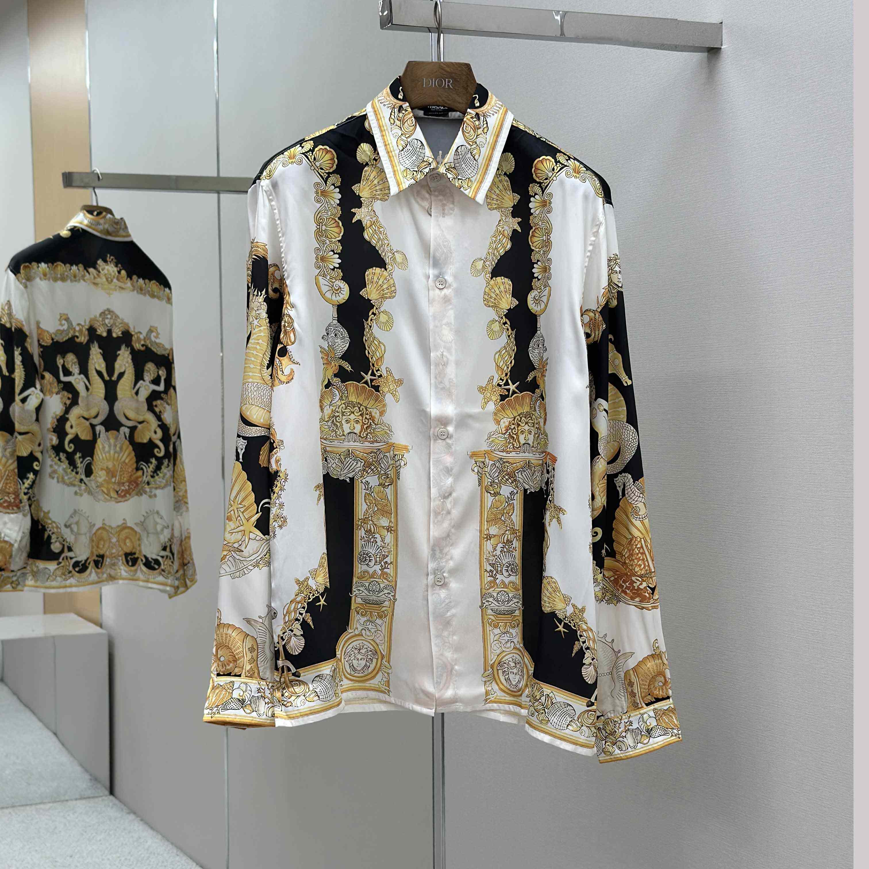 Versace Coral Theatre Silk Shirt Versace Coral Theatre Silk Shirt - DesignerGu