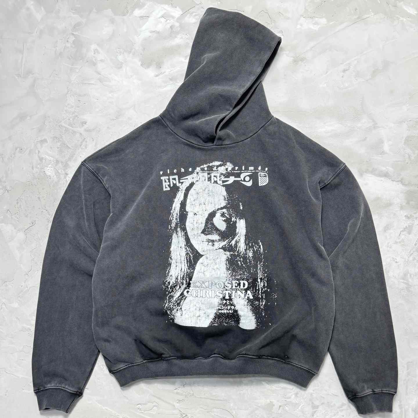 Enfants Riches Déprimés Exposed Christina Hoodie 'Sun Faded Black' Enfants Riches Déprimés Exposed Christina Hoodie 'Sun Faded Black' - DesignerGu
