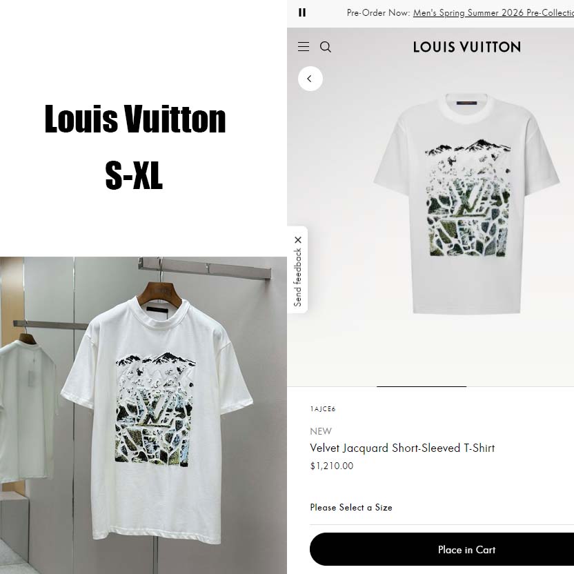 Louis Vuitton Monogram Short-Sleeved Crewneck   1AIJZT - DesignerGu