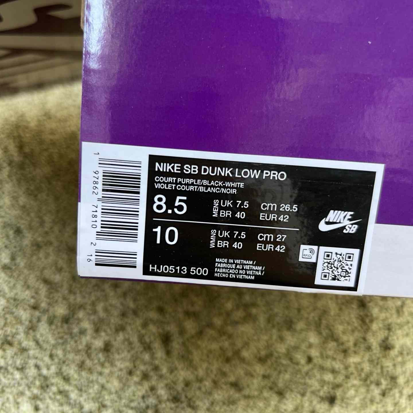 Nike SB Dunk Low Pro “Court Purple/Black/White” – S2 Pure Original Version HJ0513-500 - DesignerGu