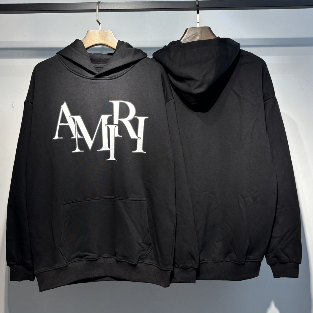 Amiri Black 'Amiri' Vintage Oversized Hoodie Amiri Black 'Amiri' Vintage Oversized Hoodie - DesignerGu