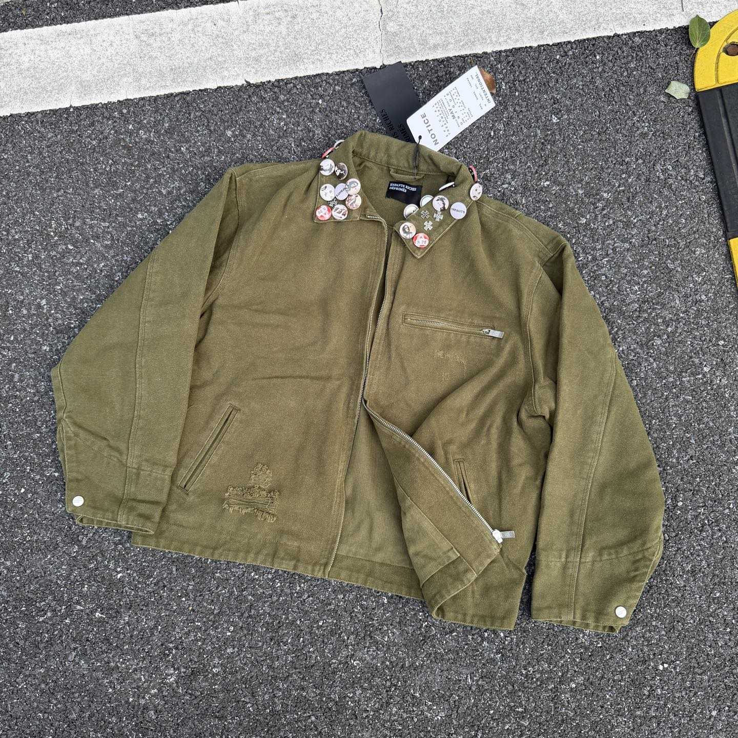 Enfants Riches Deprimes Army Green Old Collar Jacket  - DesignerGu