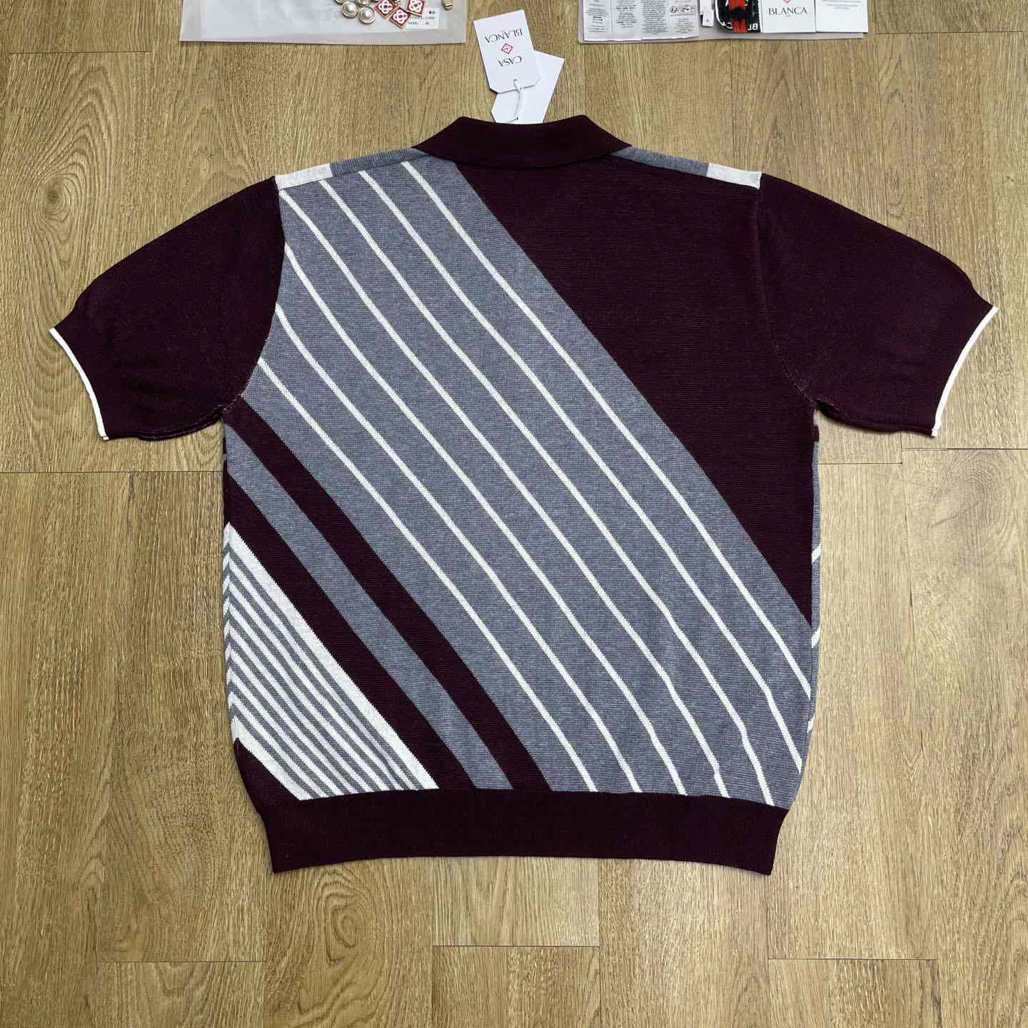 Casablanca Merino Diagonal Tennis Polo   Z6025 - DesignerGu