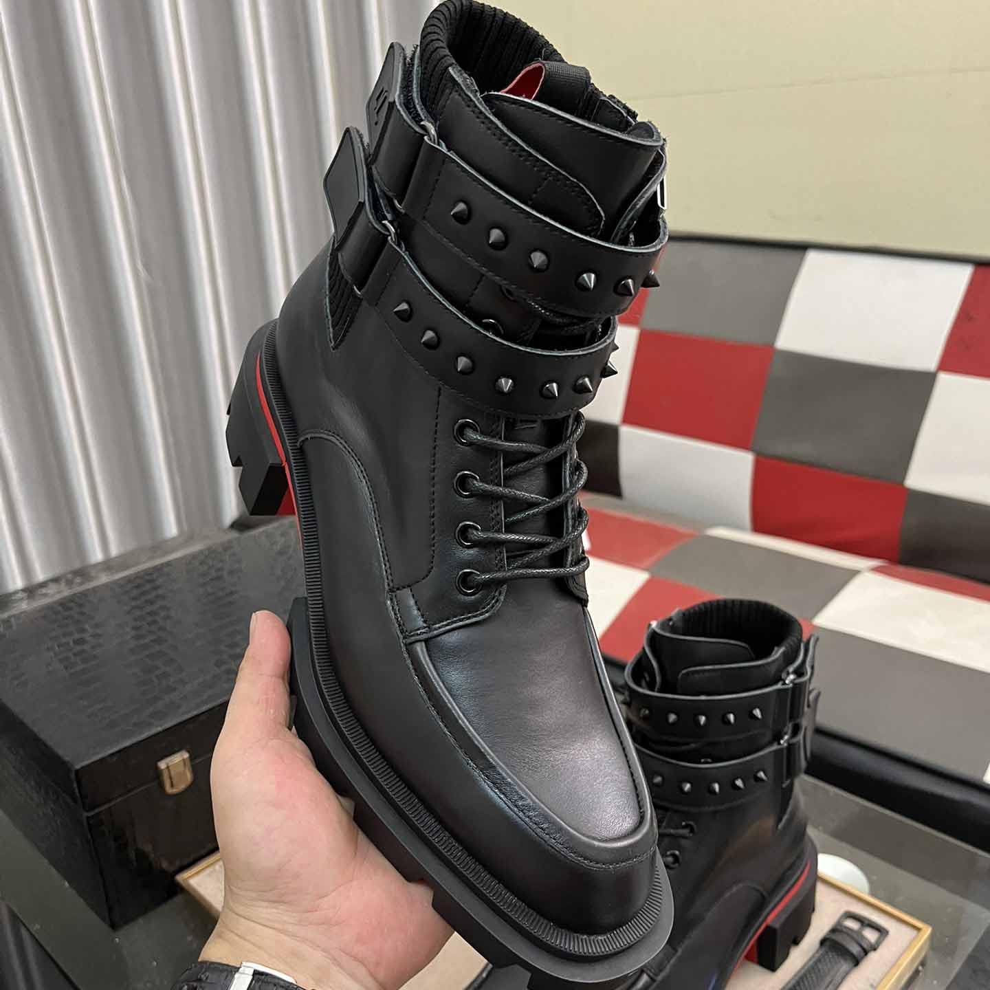 Christian Louboutin Our Flight Flat Derby Boot - DesignerGu