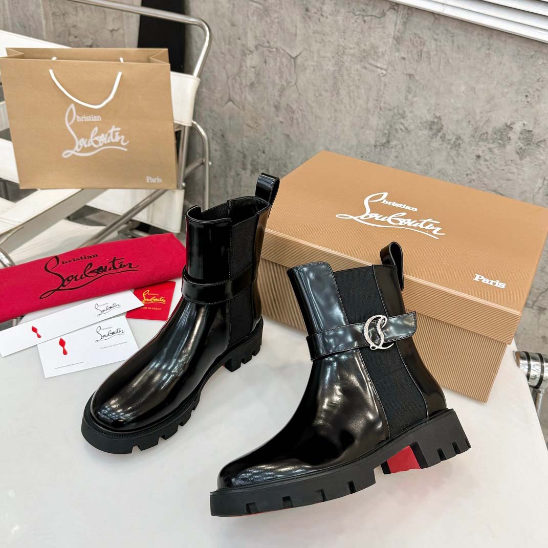 Christian Louboutin CL Chelsea Booty Lug Boots - DesignerGu