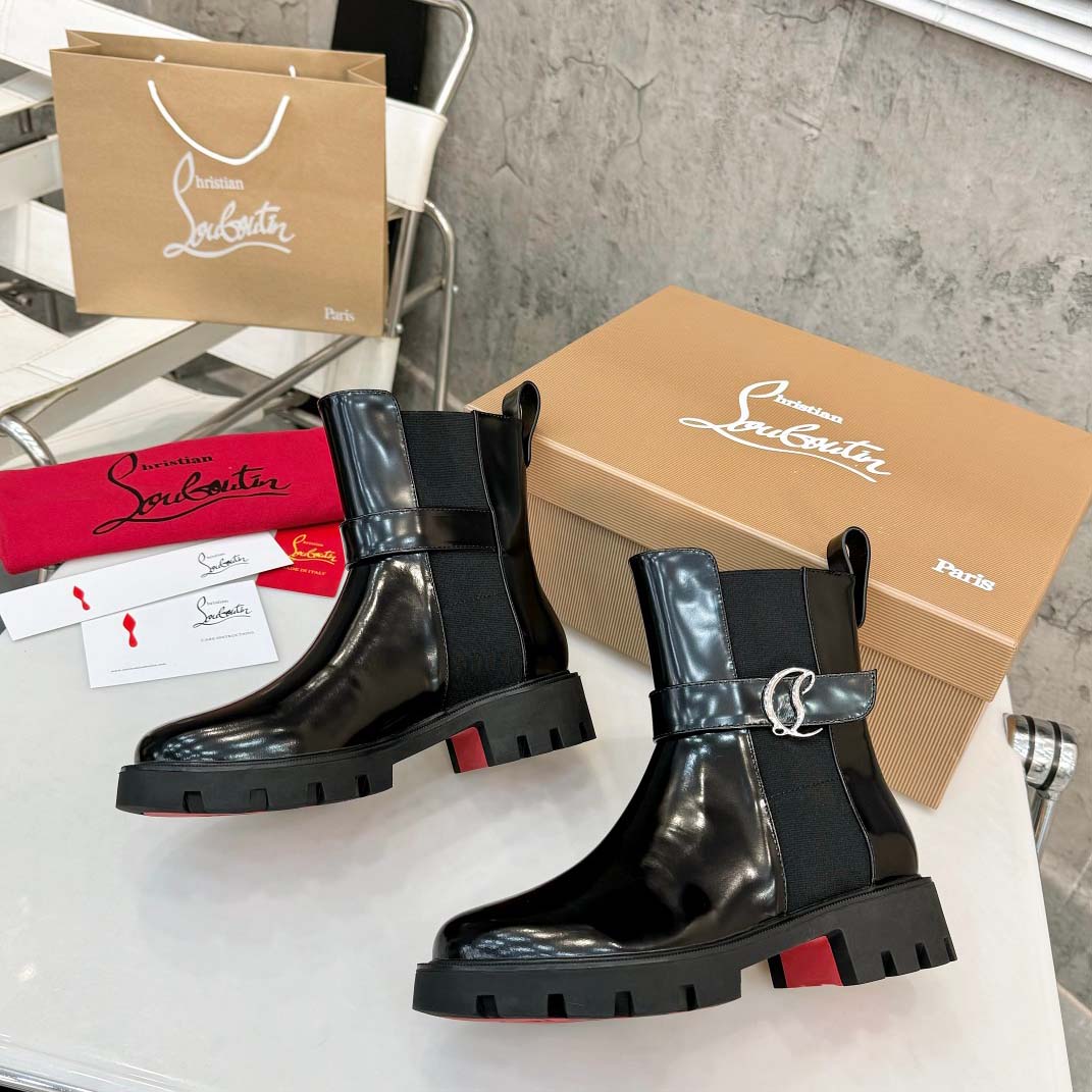 Christian Louboutin CL Chelsea Booty Lug Boots - DesignerGu