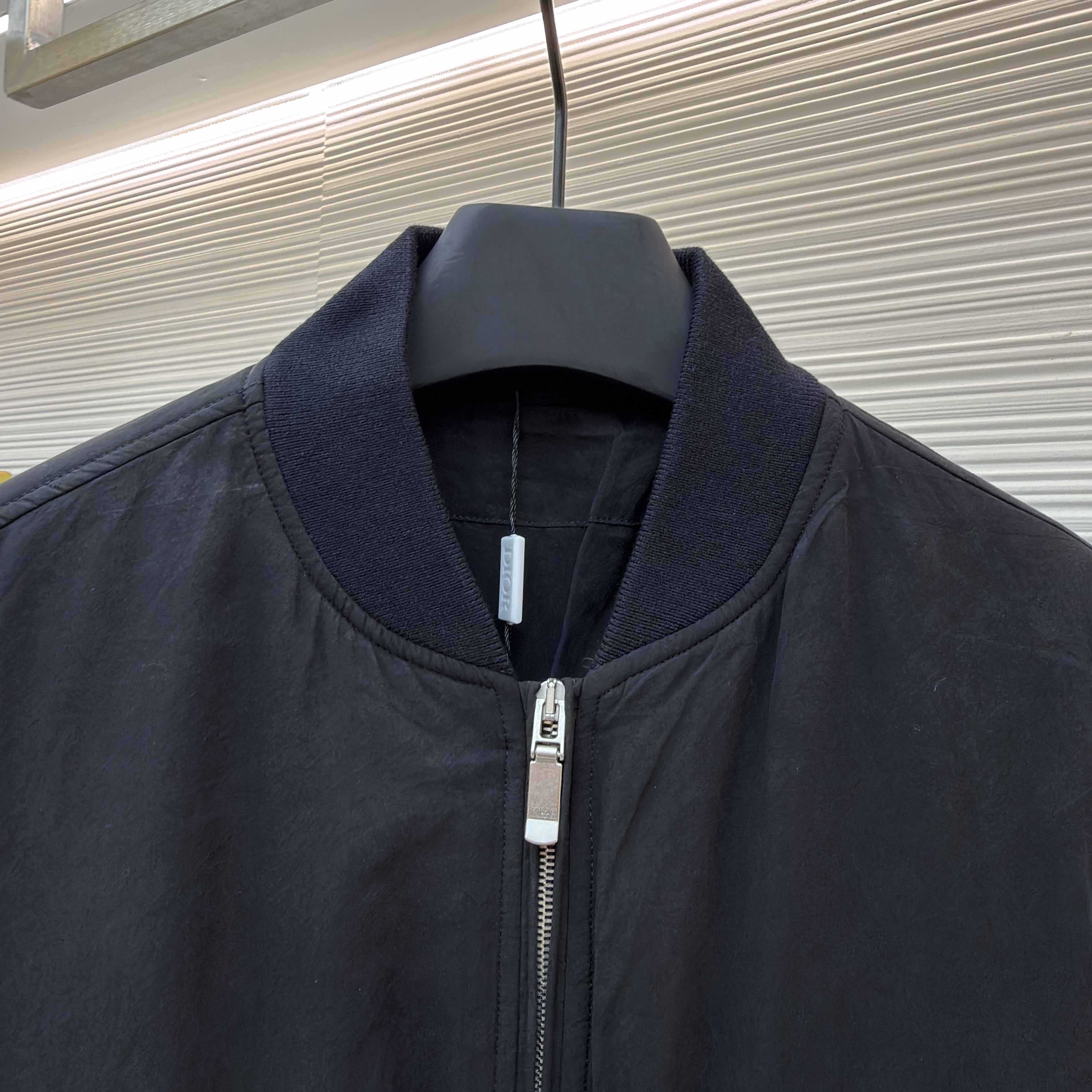 Dior x Stone Island Habotai Silk Blend Bomber Jacket Black  - DesignerGu