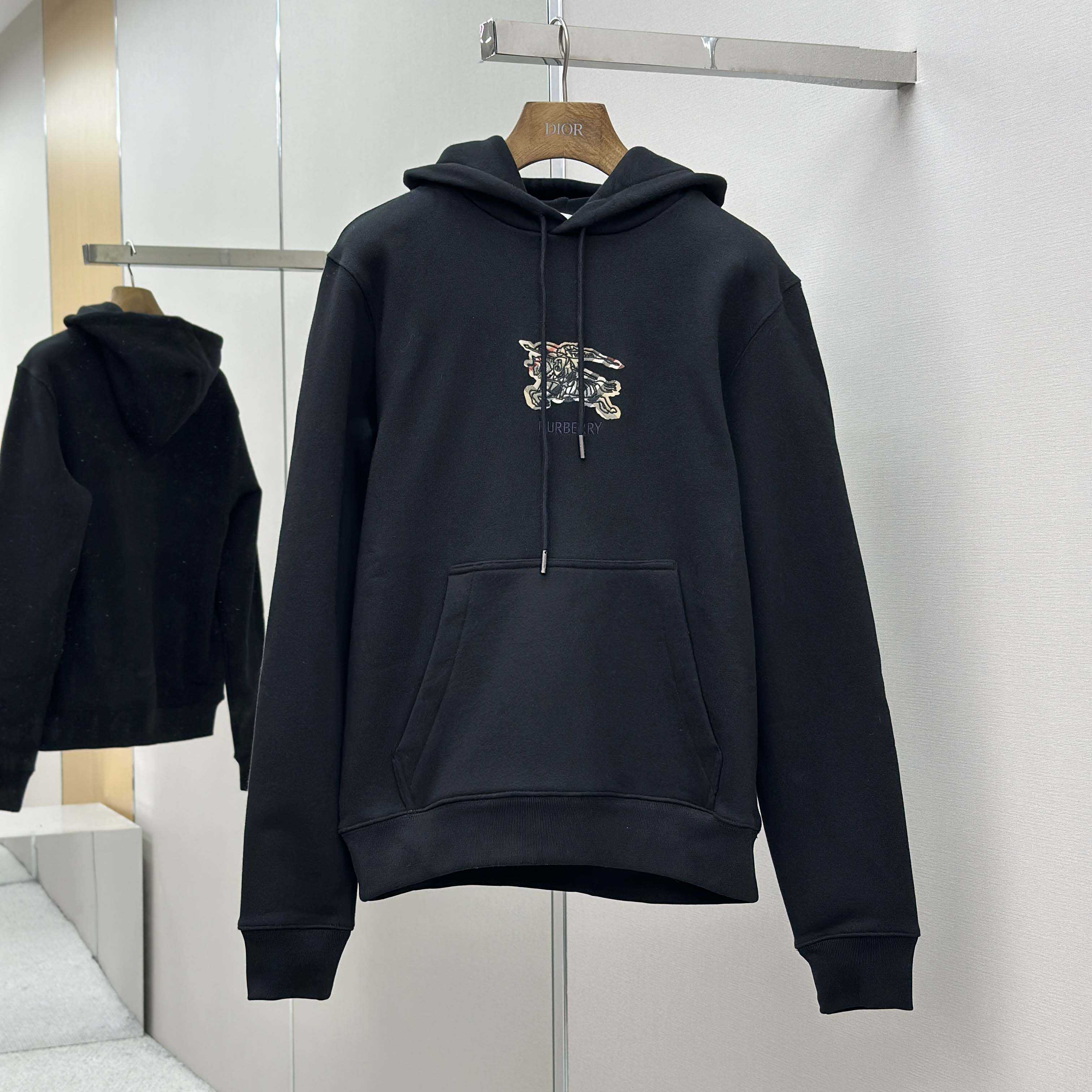 Burberry EKD Check Cotton Hoodie   Burberry EKD Check Cotton Hoodie   - DesignerGu