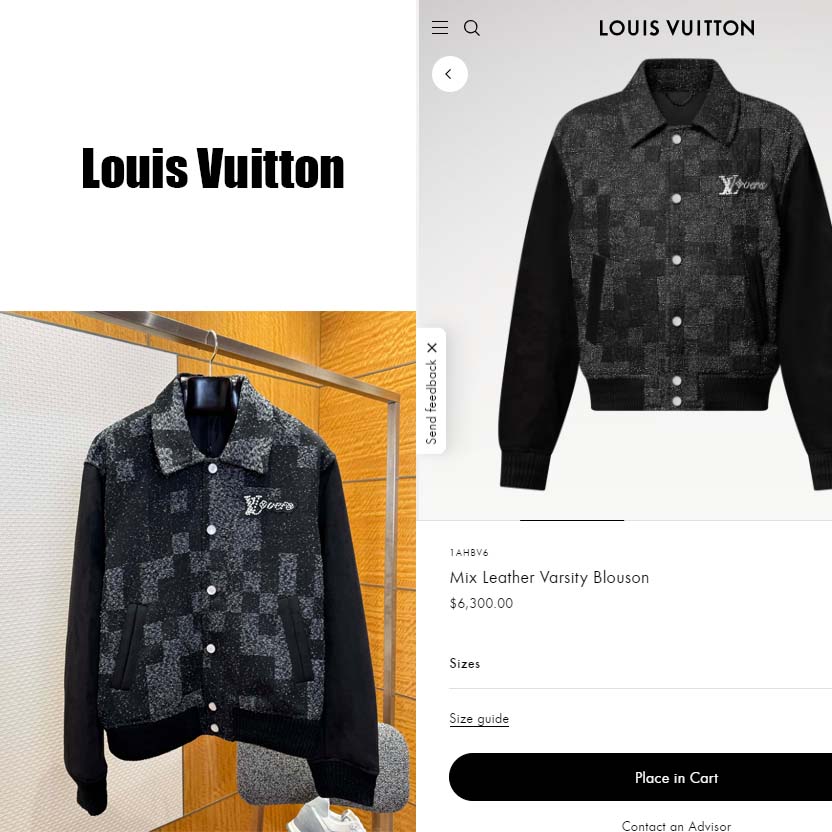 Louis Vuitton Mix Leather Varsity Blouson   1AHBV6 - DesignerGu