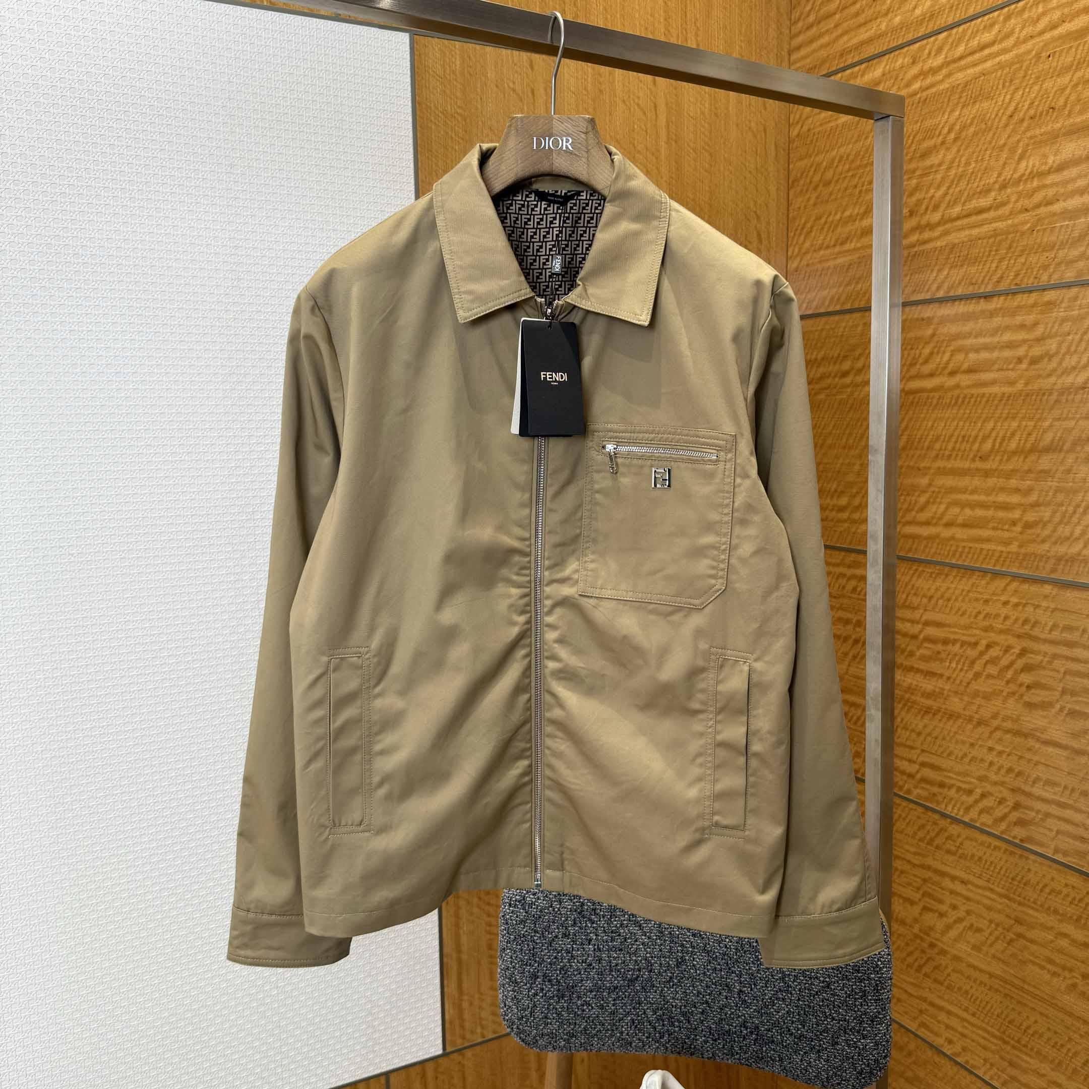Fendi Beige Gabardine Blouson Fendi Beige Gabardine Blouson - DesignerGu
