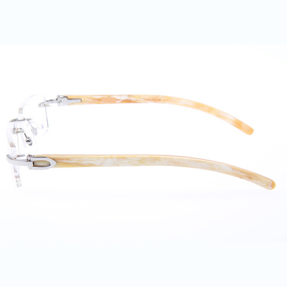 Cartier CT_3524012 White Buffalo Eyeglasses In Silver - DesignerGu