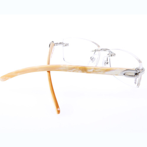 Cartier CT_3524012 White Buffalo Eyeglasses In Silver - DesignerGu