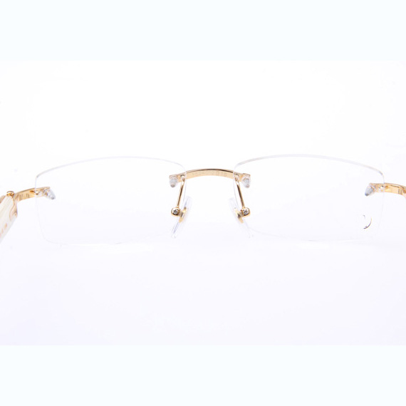 Cartier CT_3524012 White Buffalo Eyeglasses In Gold - DesignerGu