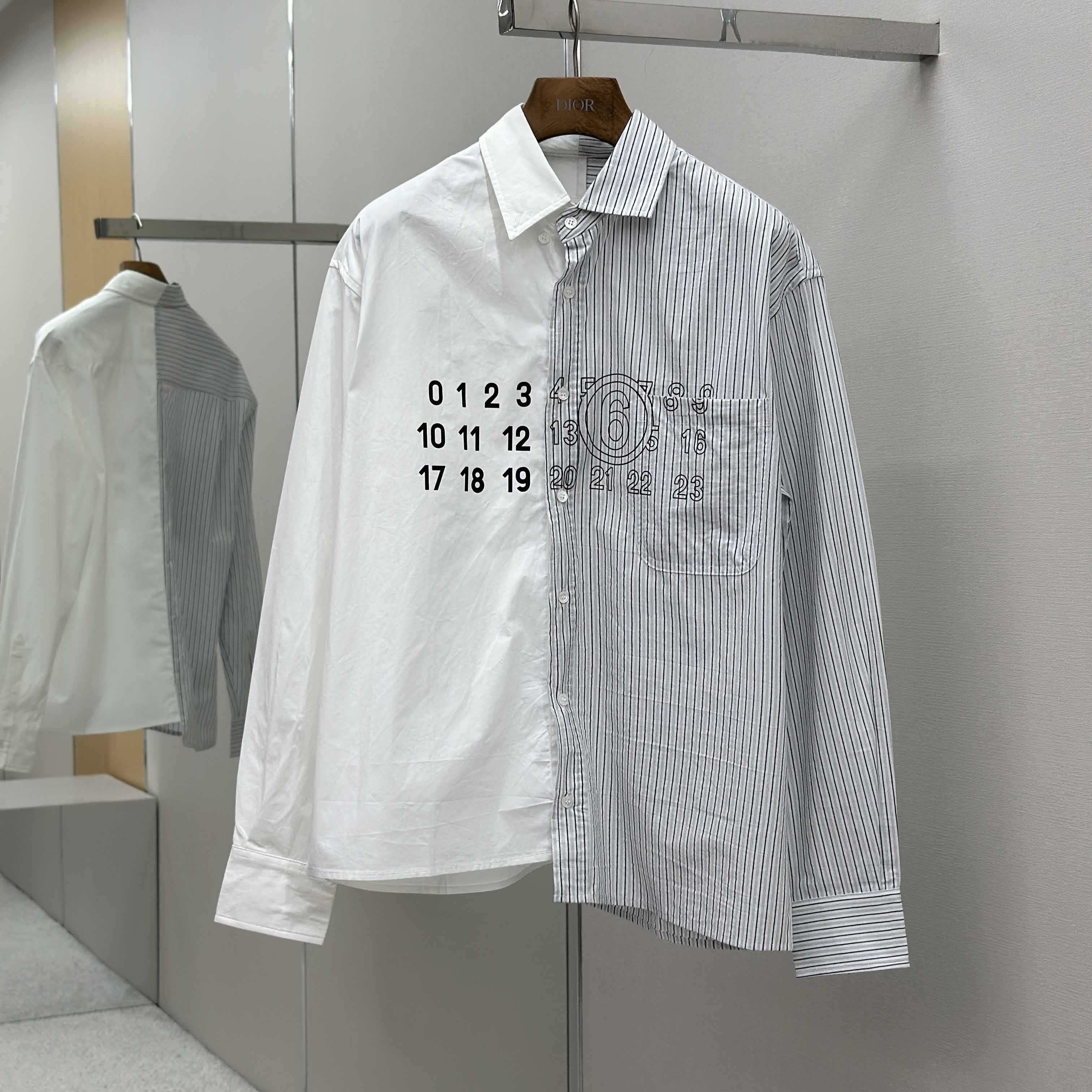 Maison Margiela Striped Panelled Shirt - DesignerGu