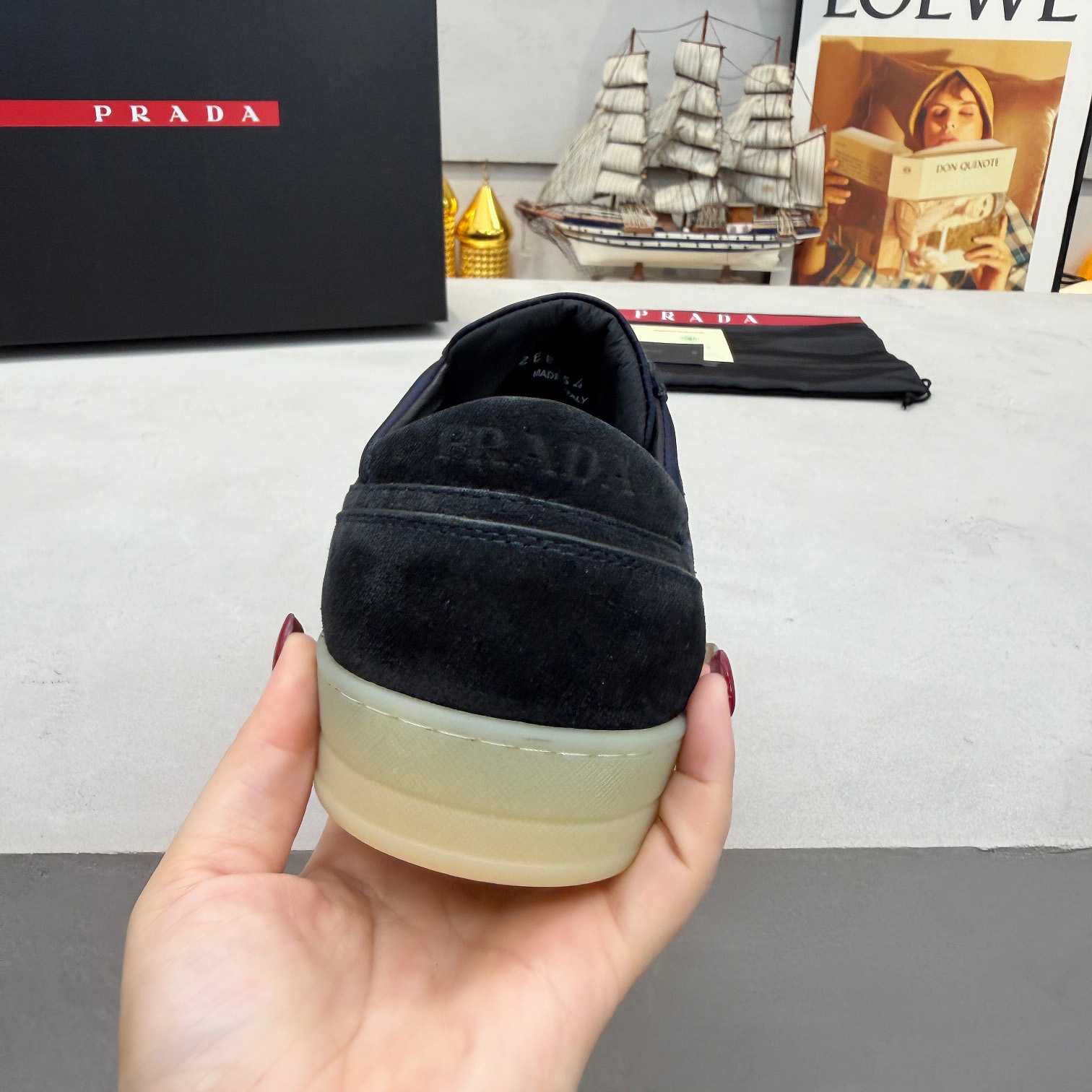 Prada Downtown Eyelets-detail Suede Sneakers - DesignerGu