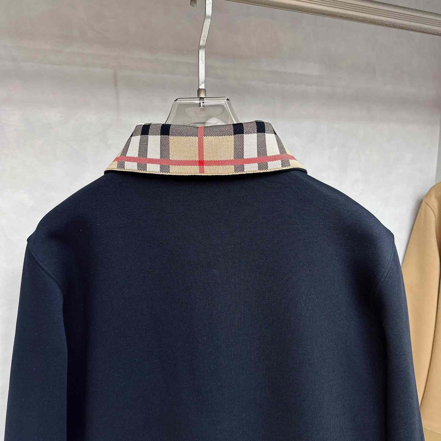 Burberry Check Collar Cotton Half-zip Sweatshirt - DesignerGu