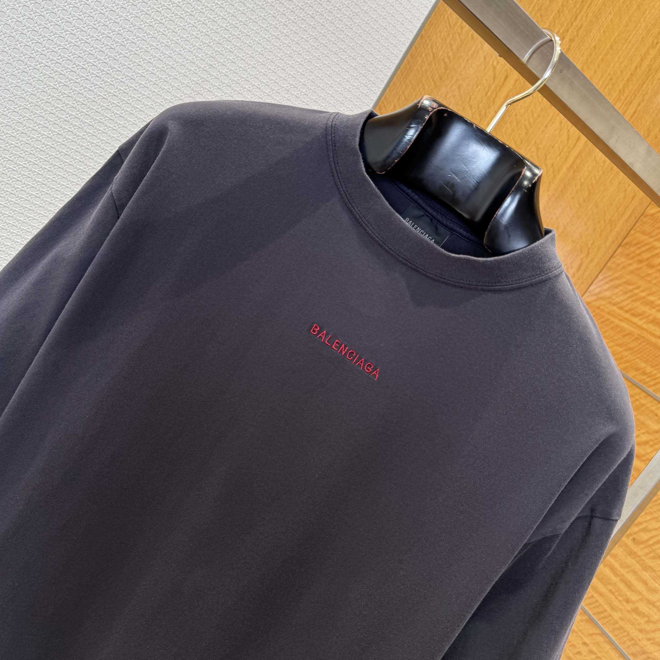 Balenciaga Back T-Shirt Medium Fit in Faded Black /Red - DesignerGu