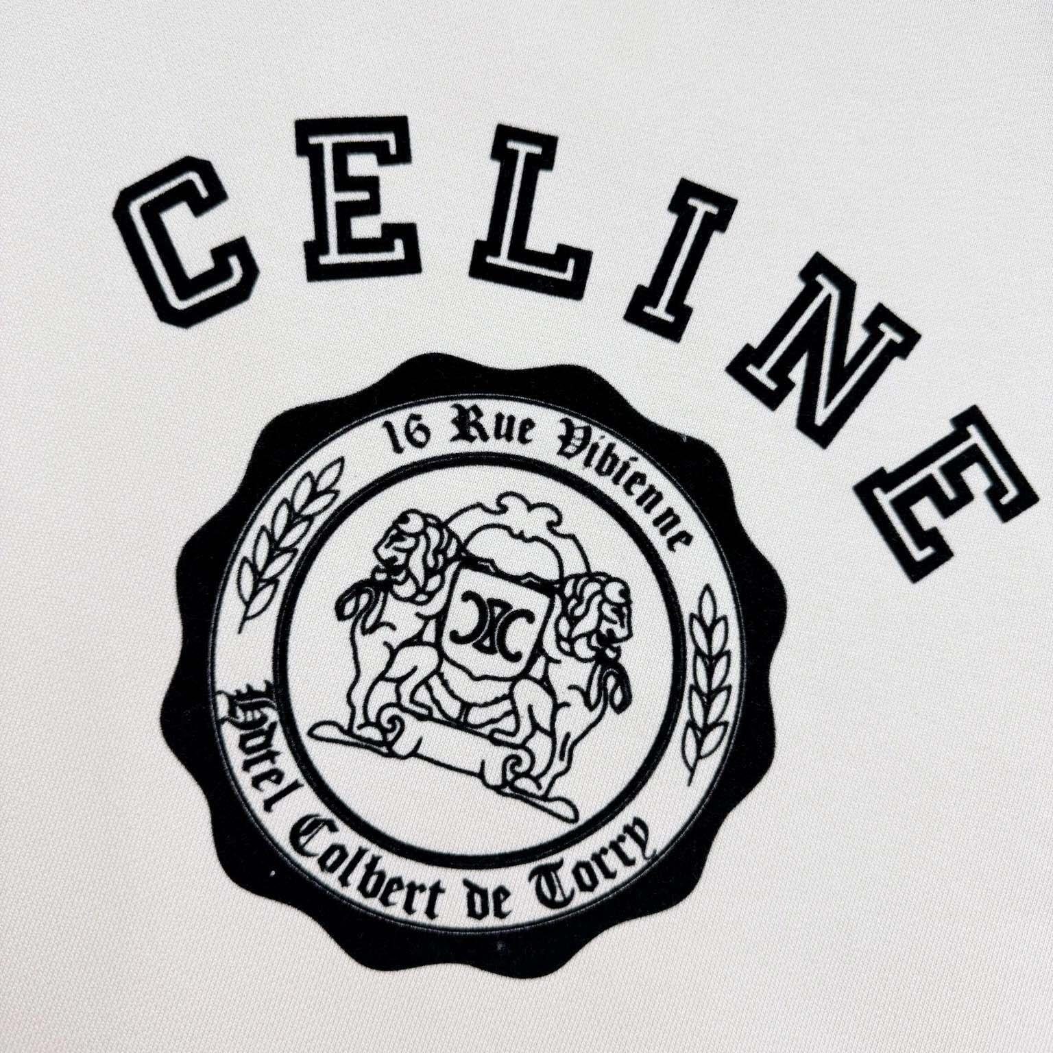 Celine Blason Loose Sweatshirt In Cotton Fleece - DesignerGu