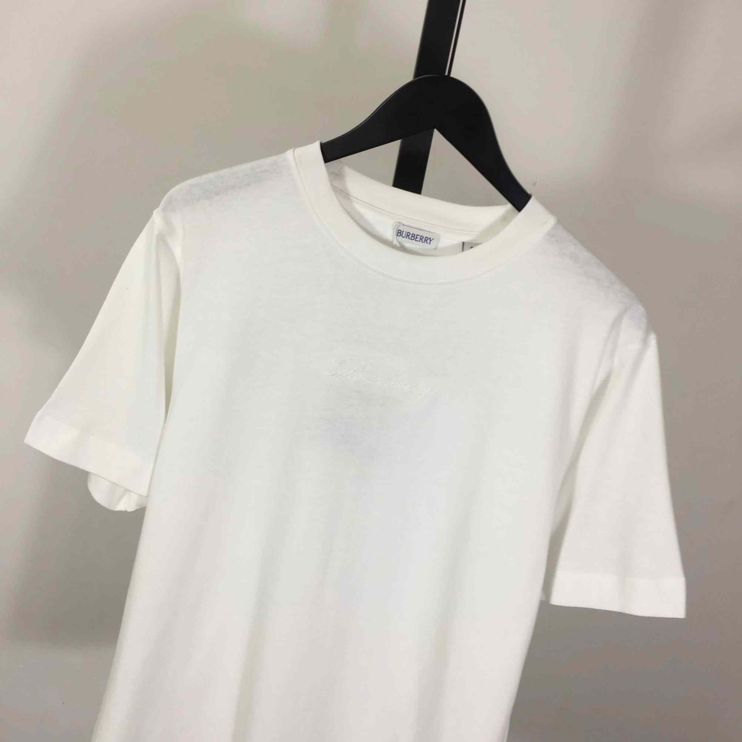 Burberry Check Cursive Logo Cotton T-shirt - DesignerGu