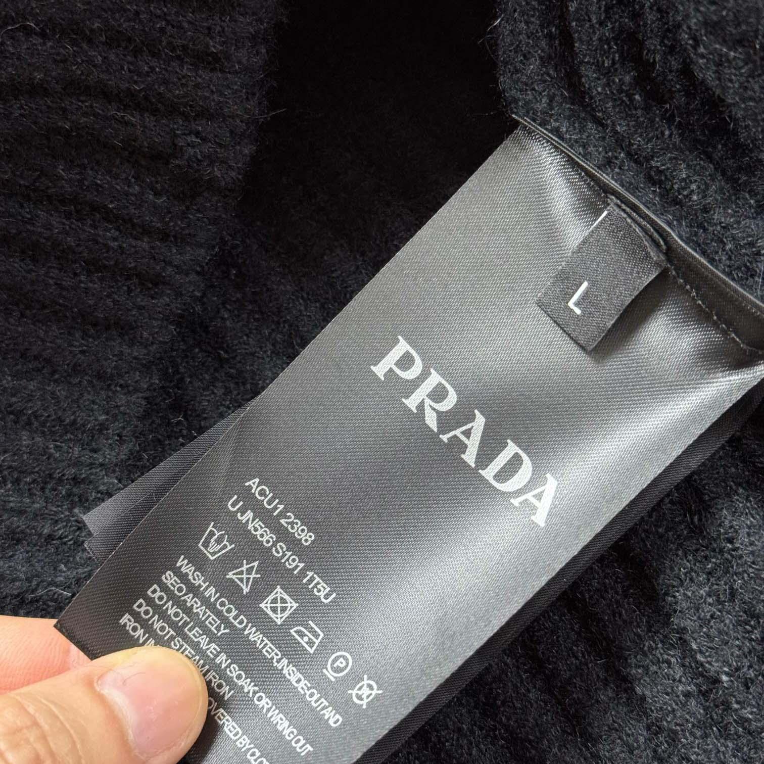 Prada Cashgora Ribbed-Knit Cardigan - DesignerGu