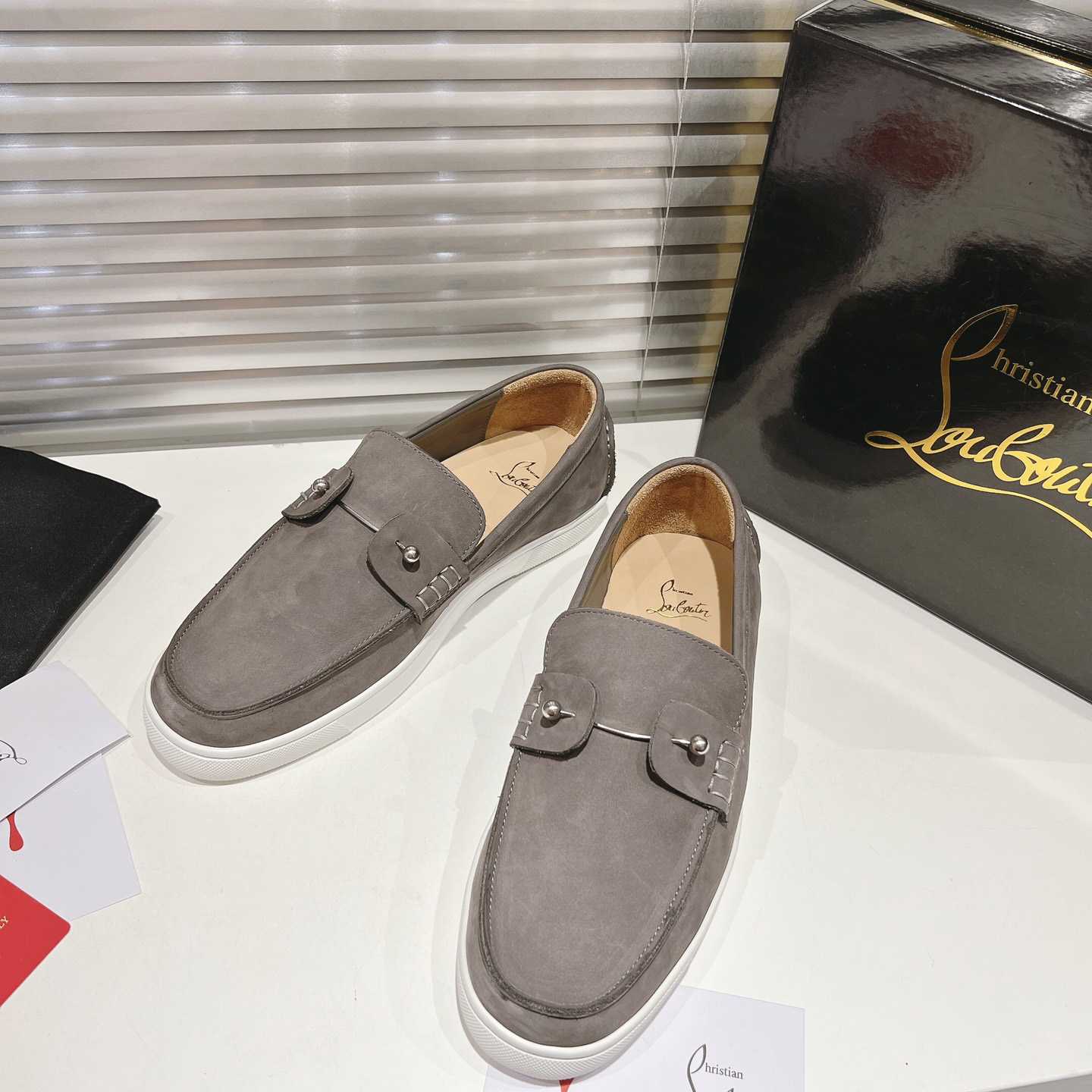 Christian Louboutin Boat Shoes - Reversed nubuck leather - DesignerGu