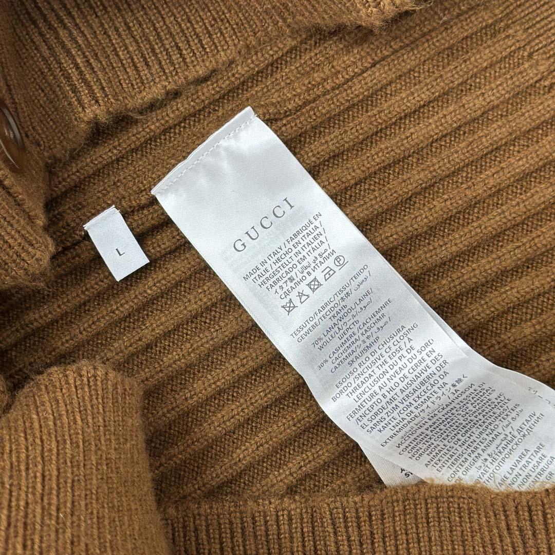 Gucci Rib Wool Cashmere Knit Cardigan - DesignerGu