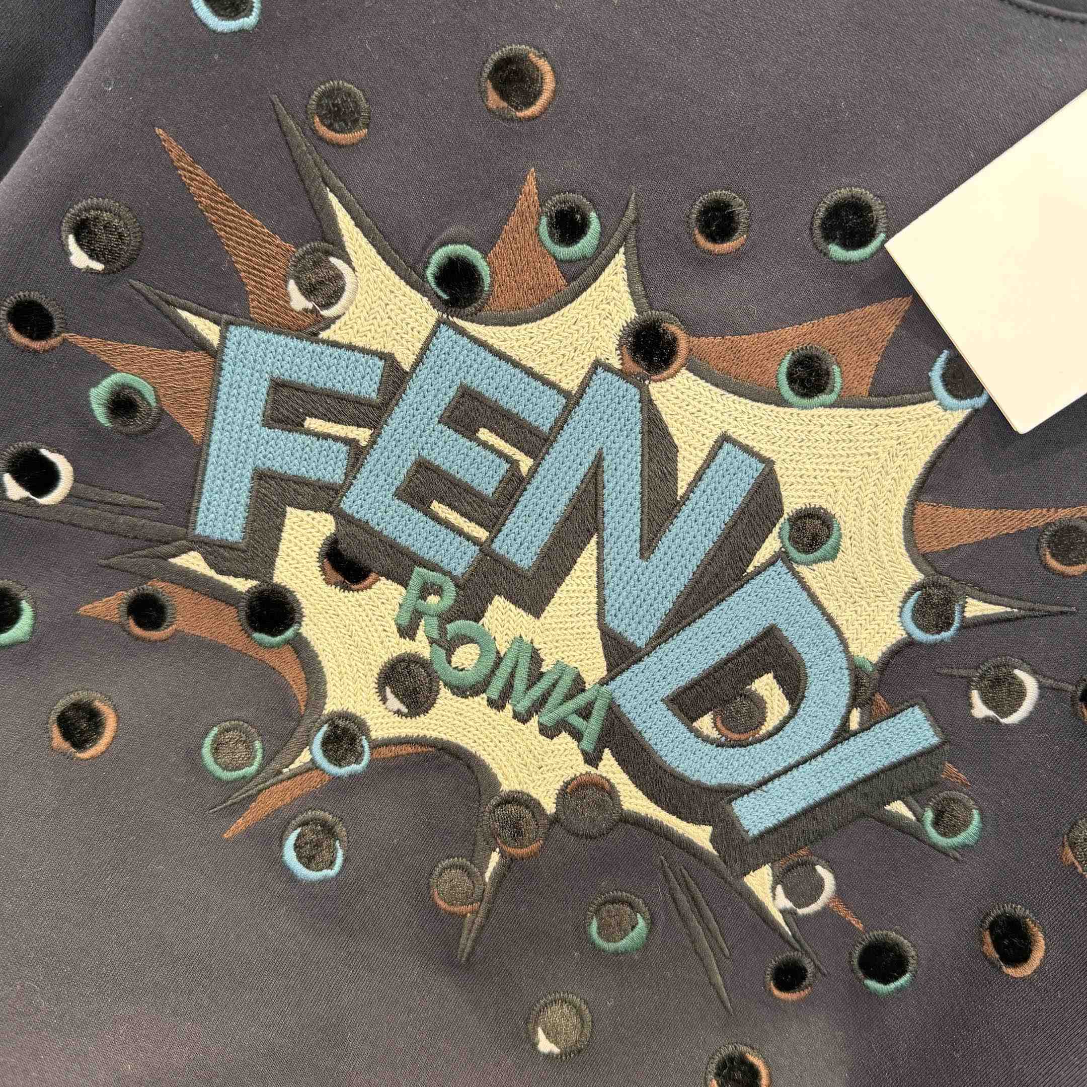 Fendi Dark Blue Cotton T-shirt - DesignerGu